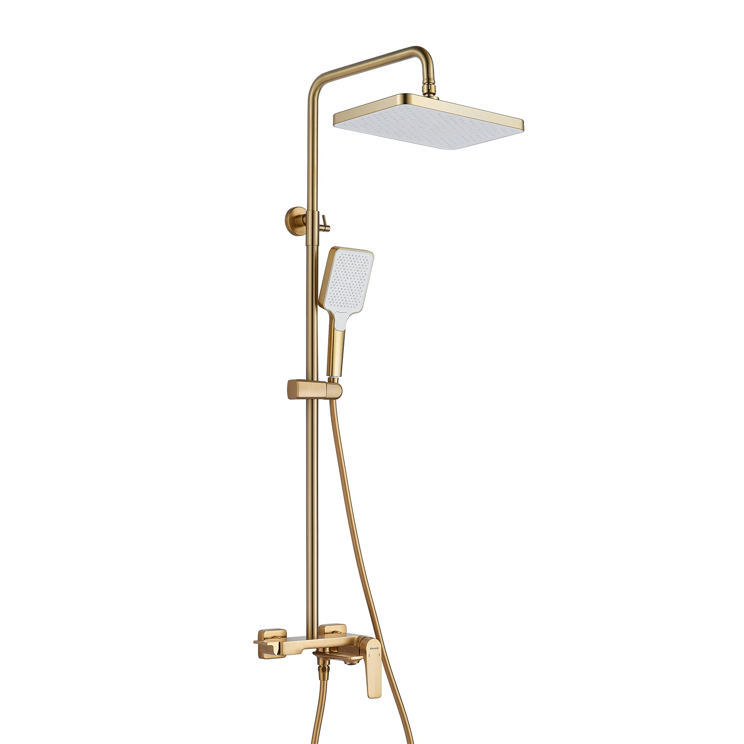 Изображение товара Душевая система Shevanik S4226G золотой сатин с ручным и верхним душем