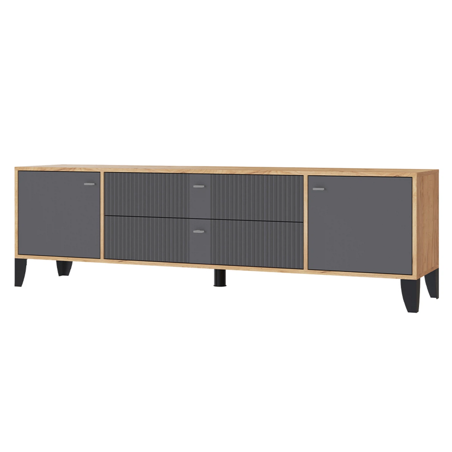 Изображение товара Тумба под ТВ Парус-10 дуб крафт золотой и карбон вулкан 180 см