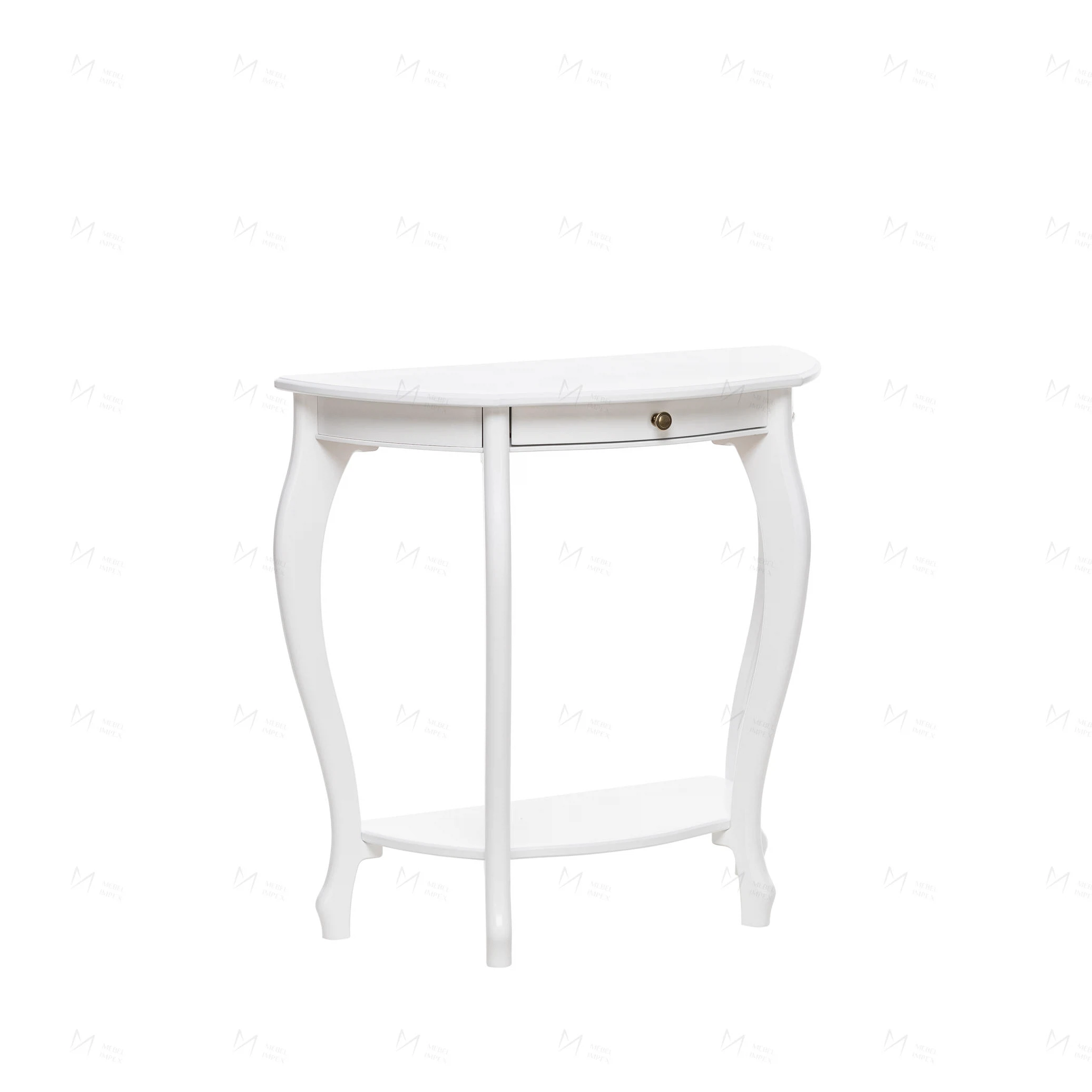 Изображение товара Консоль Элегант молочный дуб белая с выдвижным ящиком и полочкой