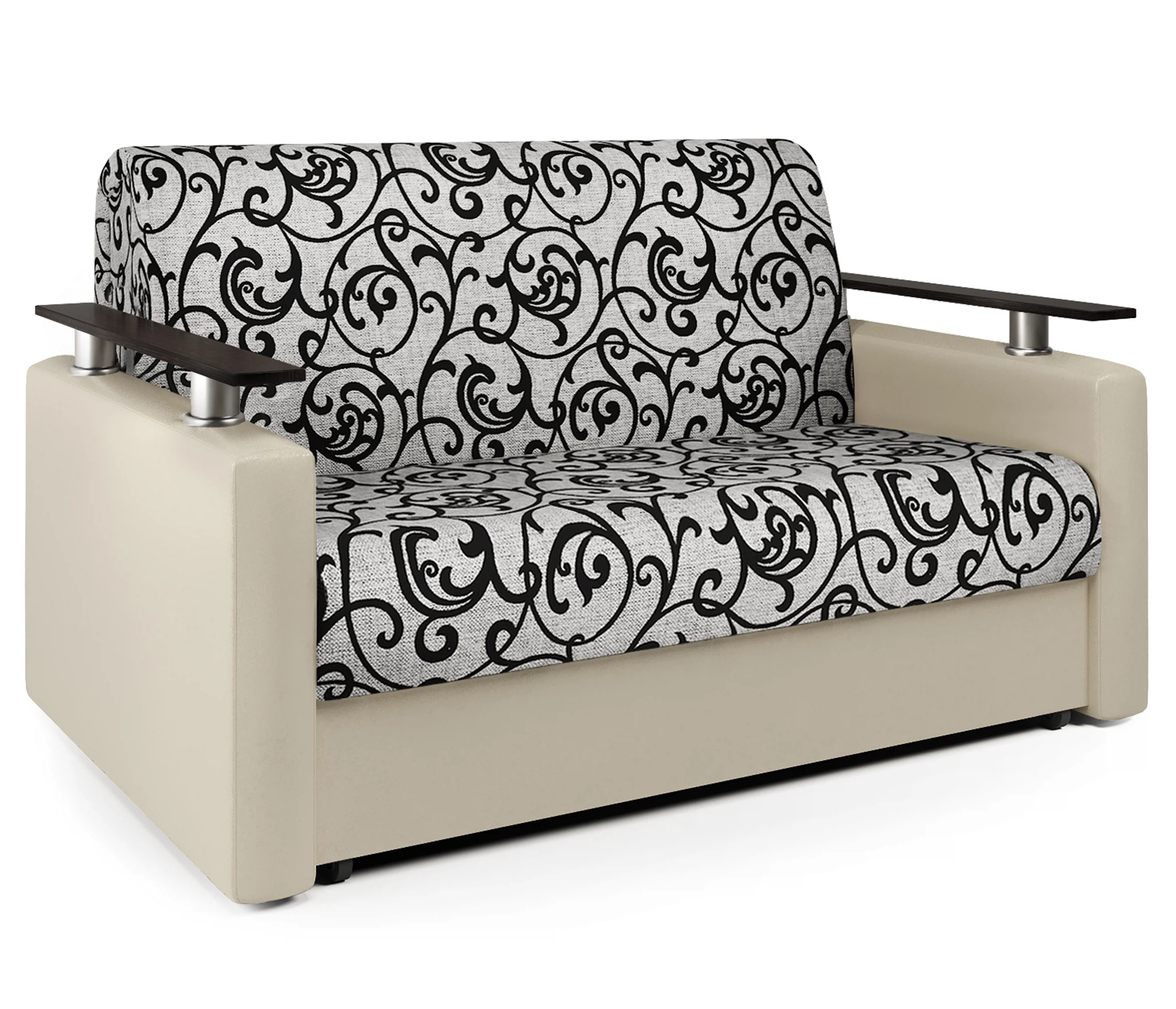 Изображение товара Диван-кровать Шарм 120 экокожа беж и узоры