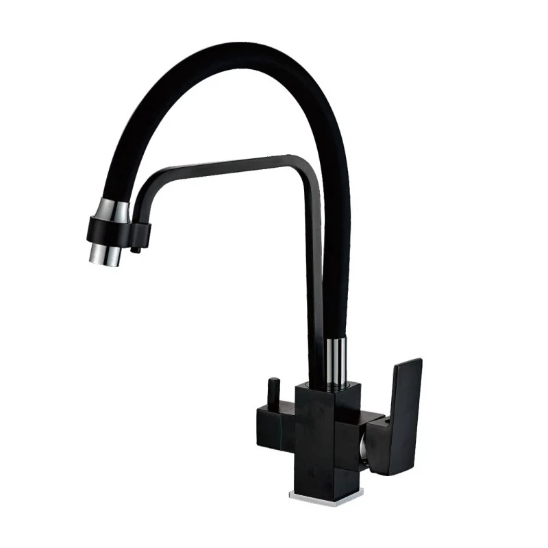 Изображение товара Смеситель для кухни Haiba HB76857 с подключением фильтра питьевой воды, черный