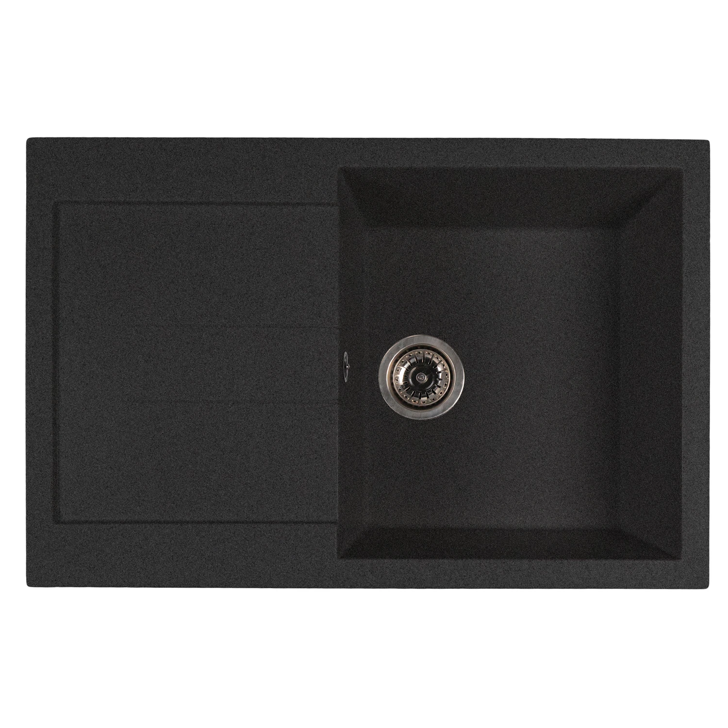 Изображение товара Мойка кухонная из искусственного мрамора Mixline ML-GMS107 СТАНДАРТ с крылом черная