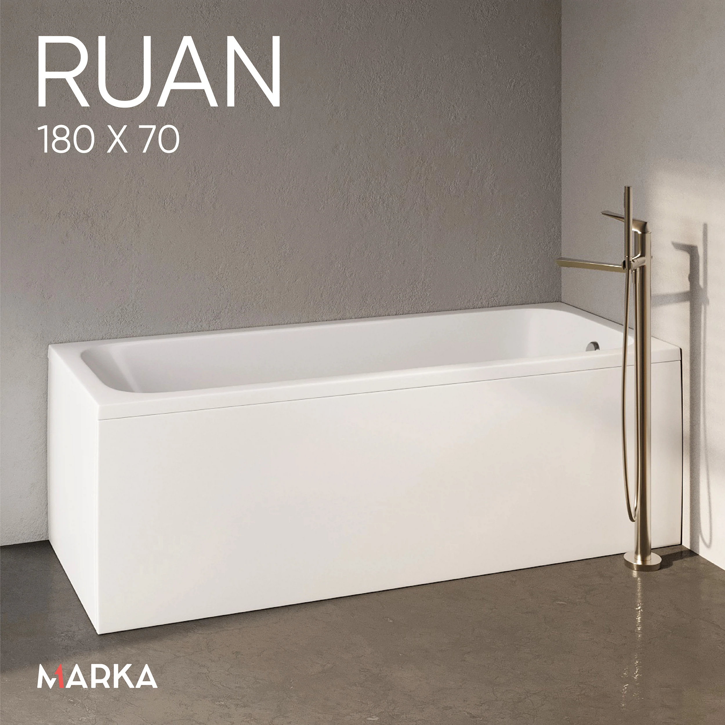 Изображение товара Ванна акриловая прямоугольная 1Marka Ruan 180 * 70