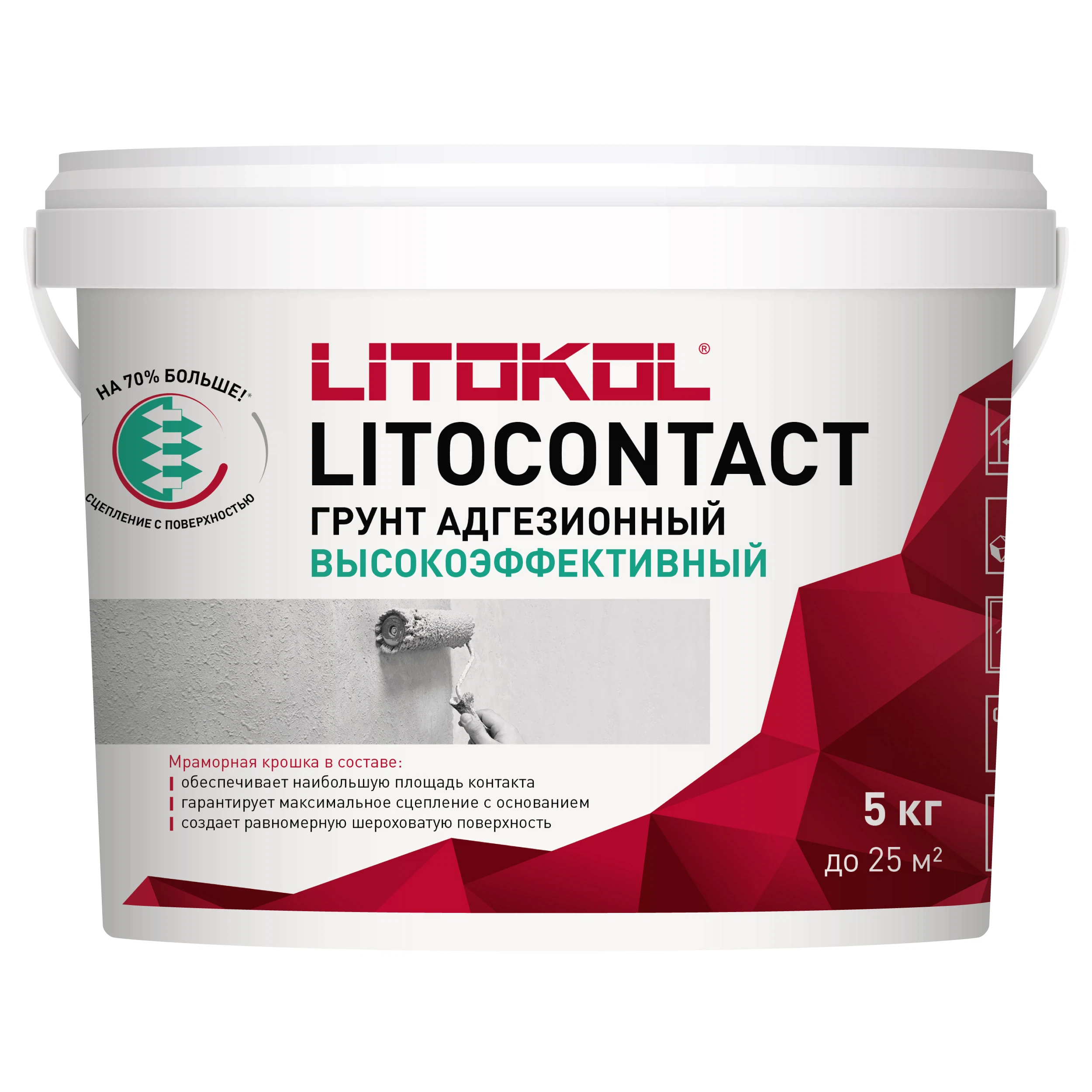 Изображение товара Грунтовка бетон-контакт LITOKOL Litocontact 5 кг для внутренних и наружных работ