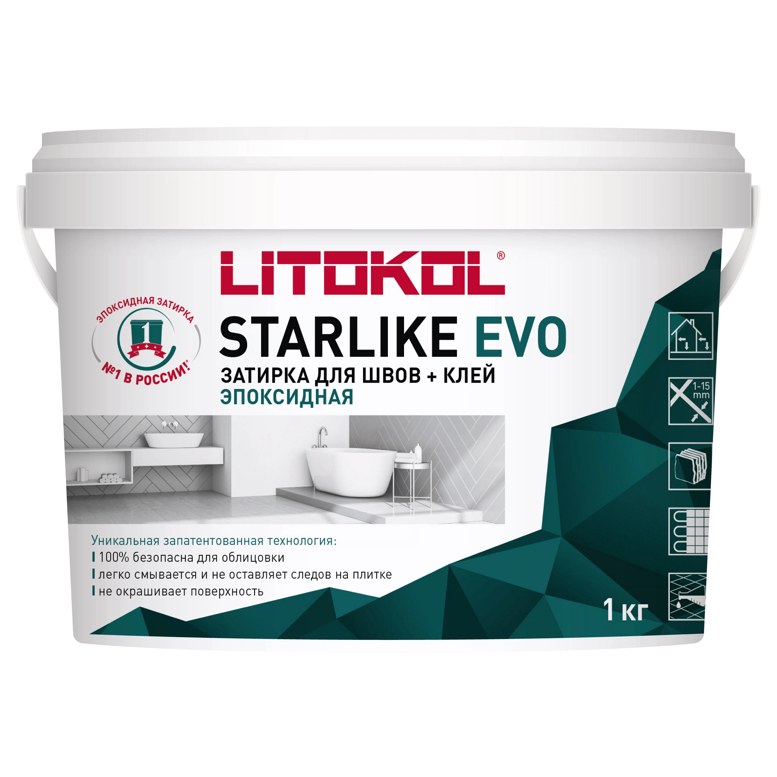 Изображение товара Эпоксидная затирка LITOKOL Starlike EVO для швов 1-15 мм, 1 кг, Италия
