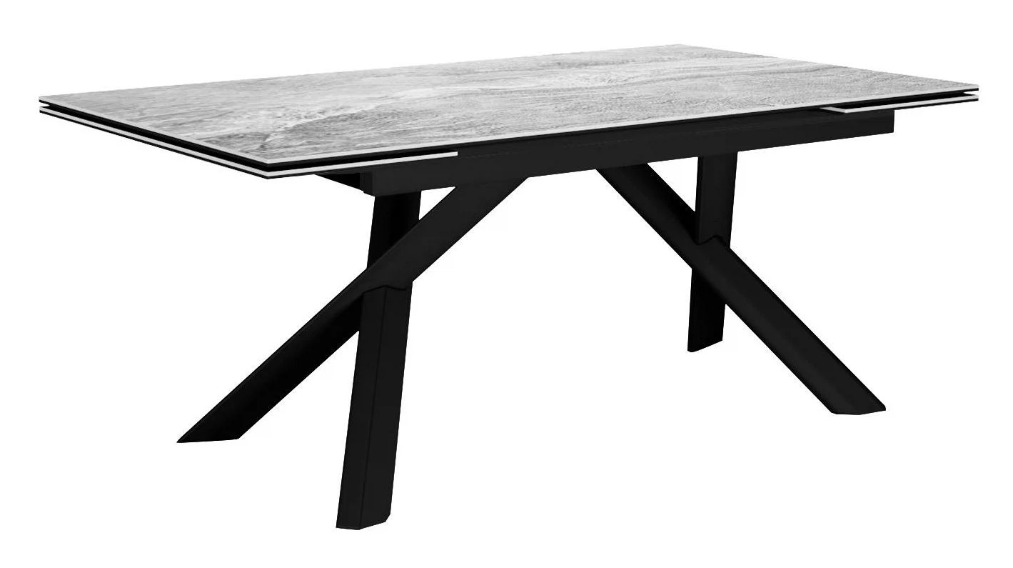 Изображение товара Стол DikLine KX160 керамика серый мрамор C31 глянец/опоры черные (2 уп)