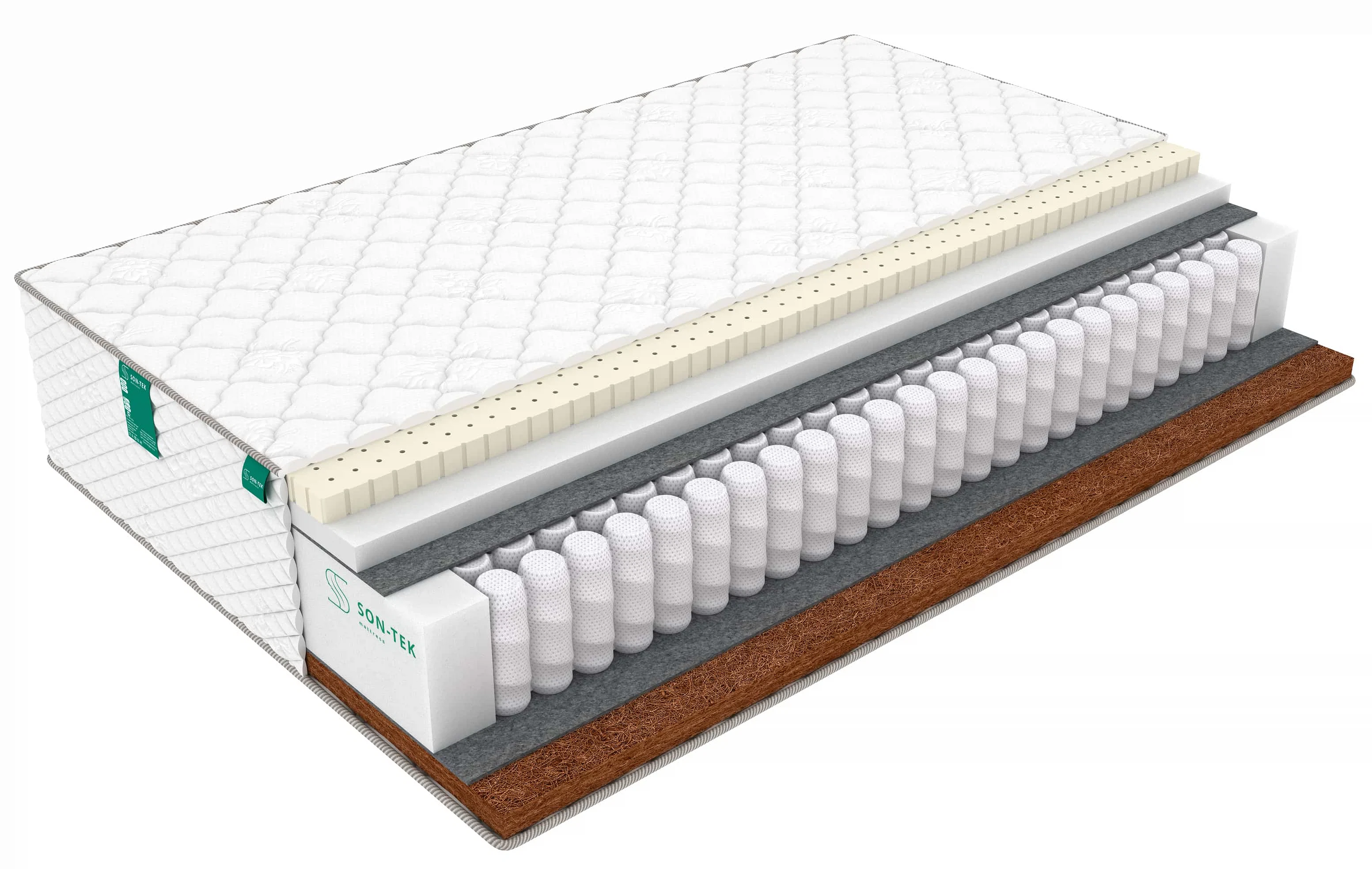 Изображение товара Матрас Sleeptek PremierBIG LatexNorma 90x200 см с разной жесткостью и независимыми пружинами