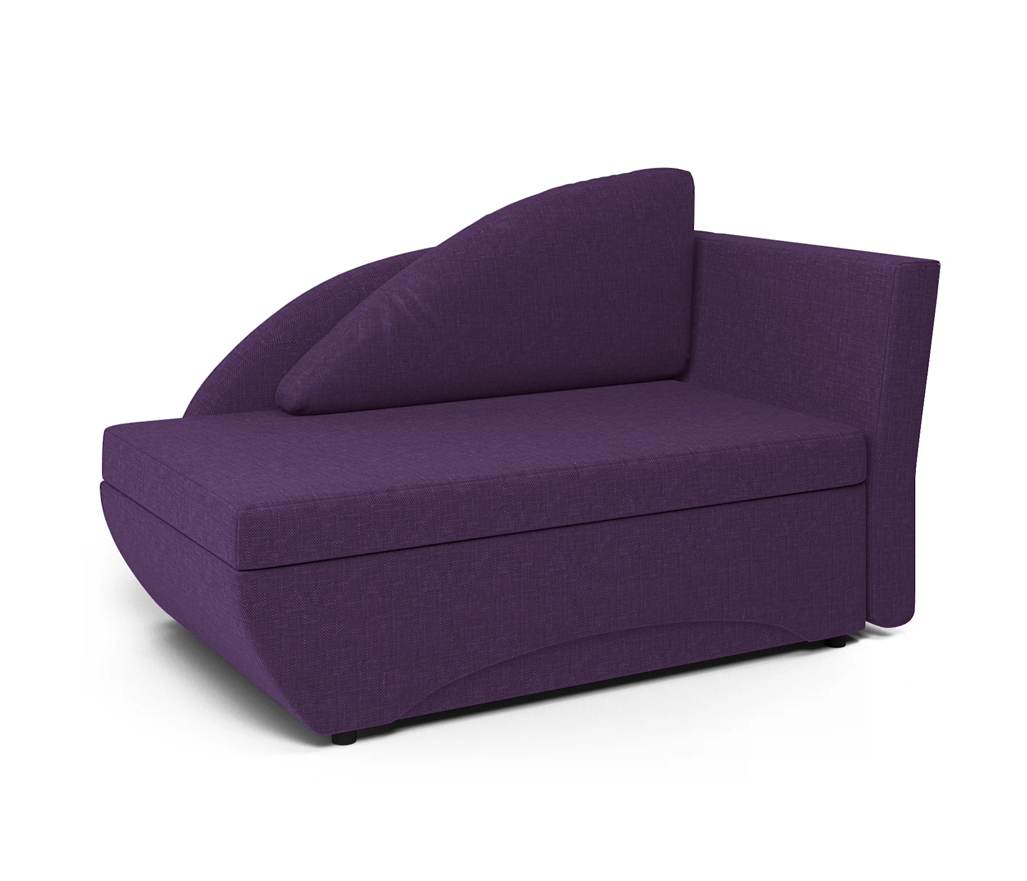 Изображение товара Кушетка Трио правый рогожка фиолетовый - стильная мебель с ящиком и механизмом еврокнижка