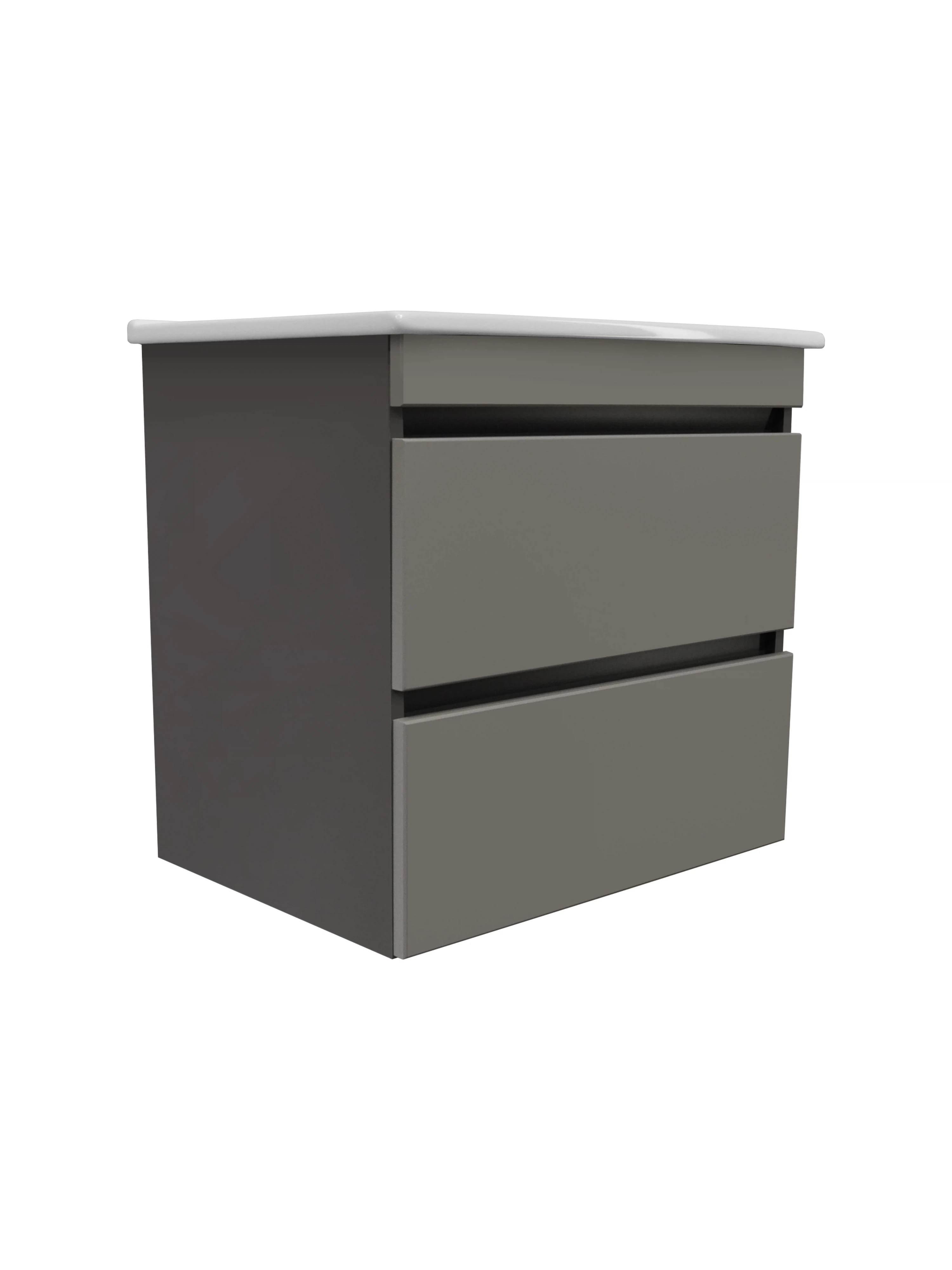 Изображение товара Тумба Runo Манхэттен 65 подвесная темно-серая/серая под умывальник Оскар 65