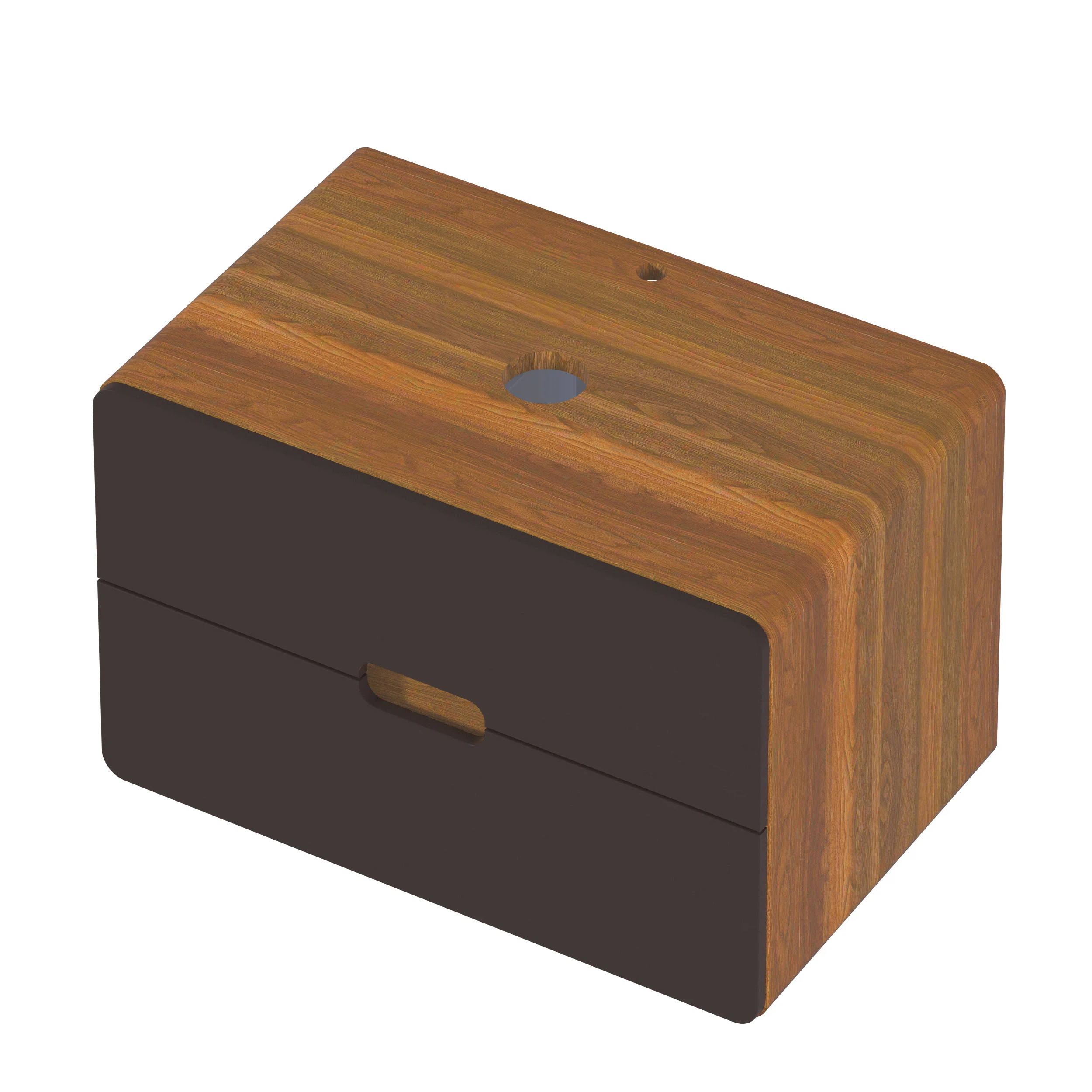 Изображение товара Тумба под раковину в ванную Vortex 80x50 см орех ноче/найт минимализм