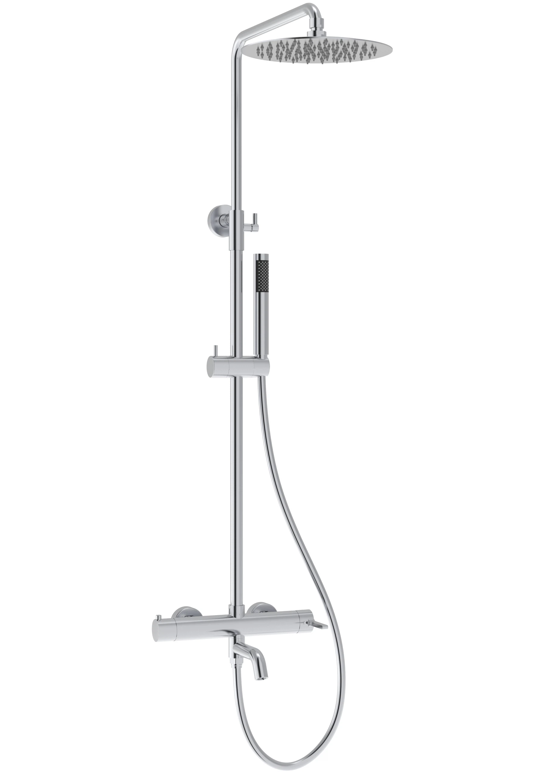 Изображение товара Душевая стойка Villa Vsfs 1vl1ch с изливом верхний душ 250 мм нержавеющая сталь латунь