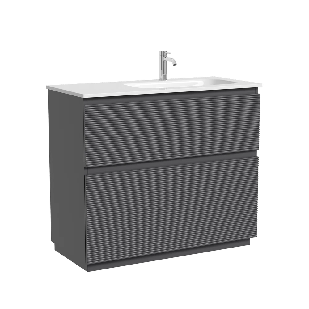 Изображение товара Тумба напольная SANCOS Folk Floor правая 995х445х850, c двумя ящиками оснащенными доводчиками, Grey soft, арт.FL100FRGS