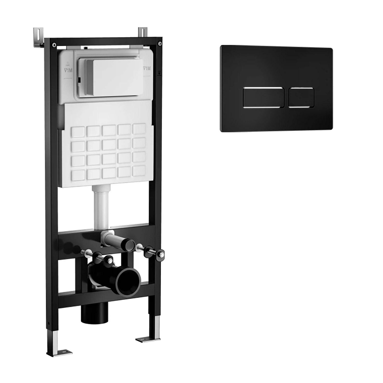 Изображение товара Инсталляция WAVE с двухрежимной механической кнопкой V2 черная для унитаза