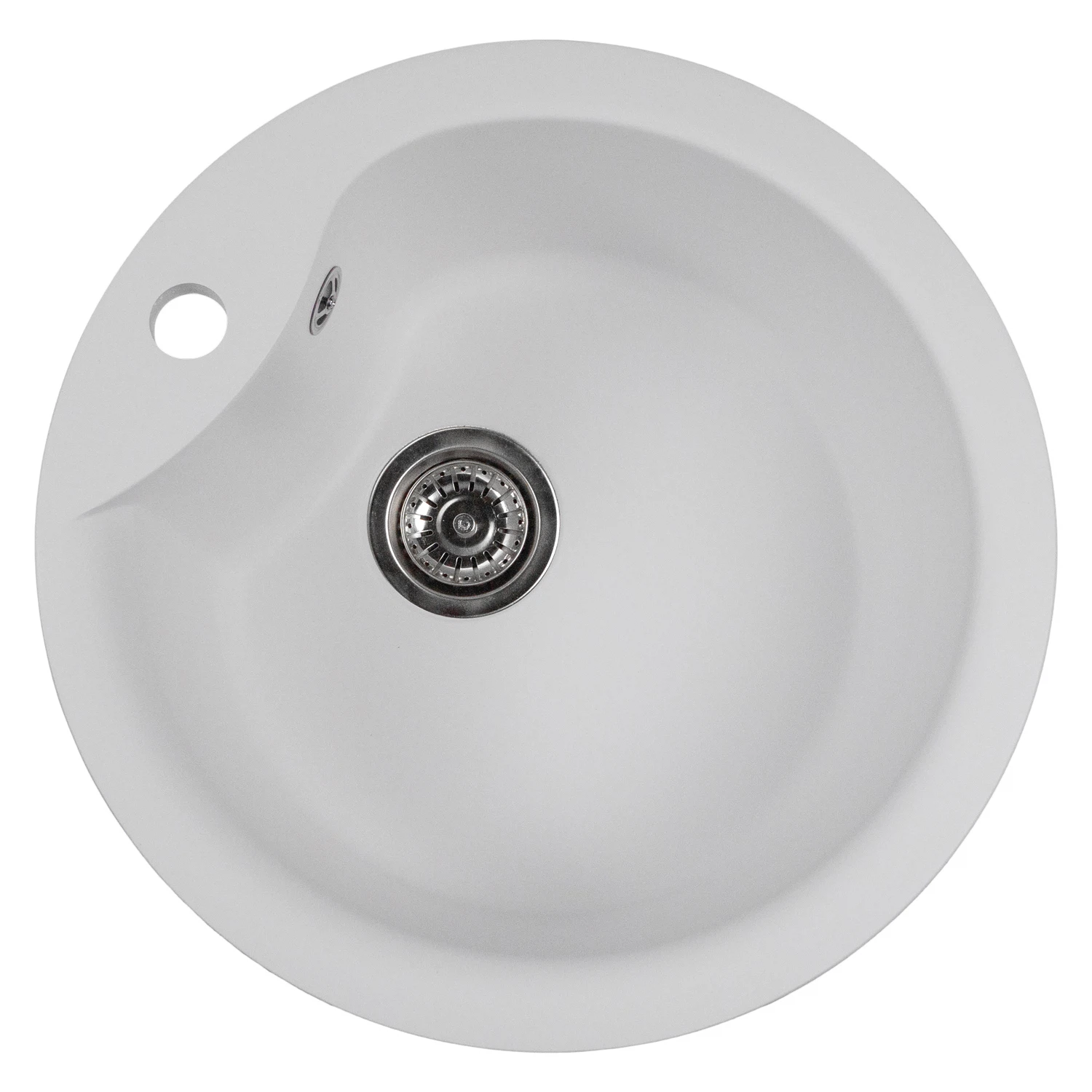 Изображение товара Мойка кухонная Mixline ML-GMS101 СТАНДАРТ круглая белая 480 мм