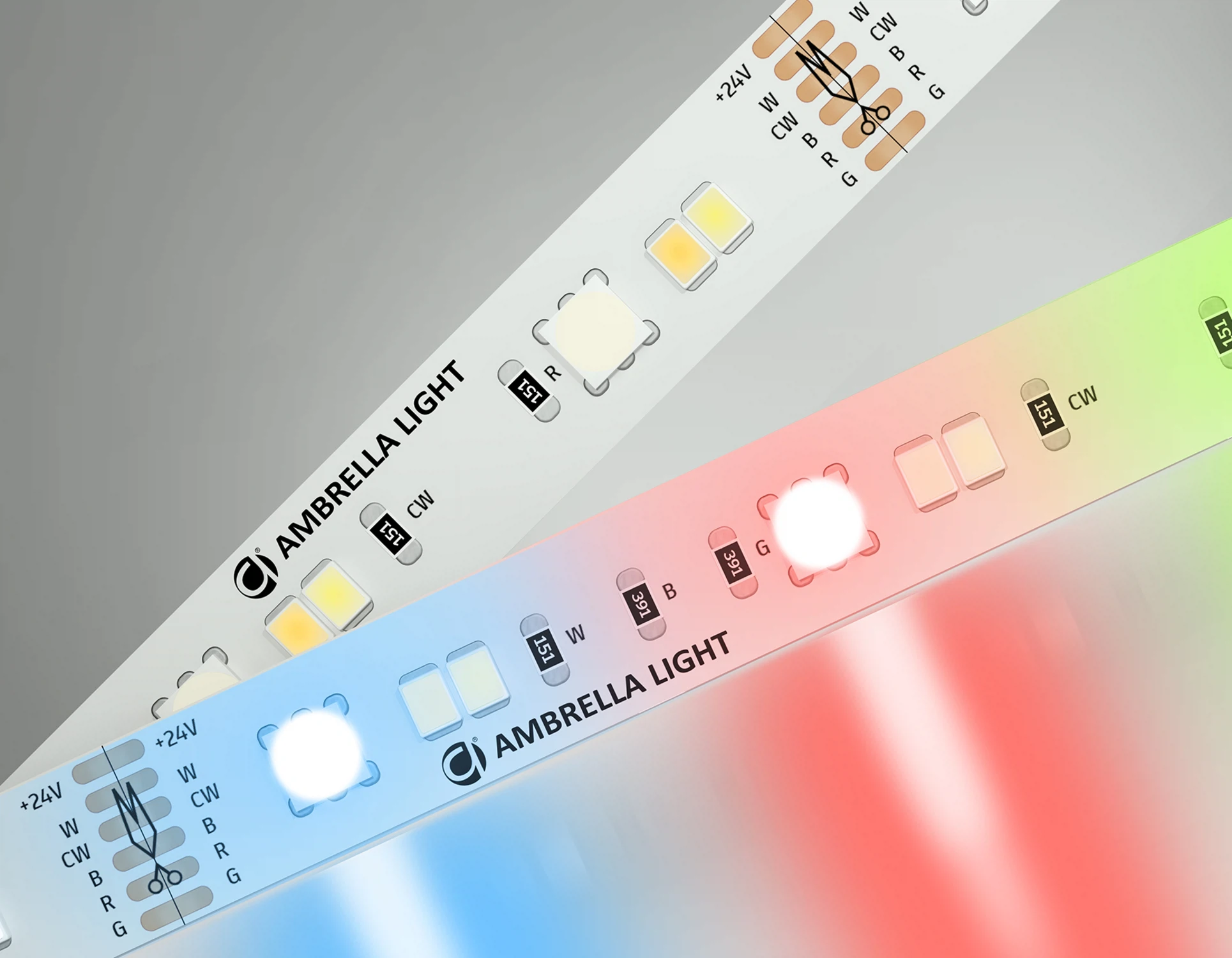 Изображение товара Светодиодная лента AMBRELLA LIGHT RGB с регулировкой температуры света GS4501 5050+2835 90Led/ 13W m/ 24V IP20 RGB+CCT 3000-6500K/ 5000*12*1.87mm/ кратность резки 166mm (6 конт.)