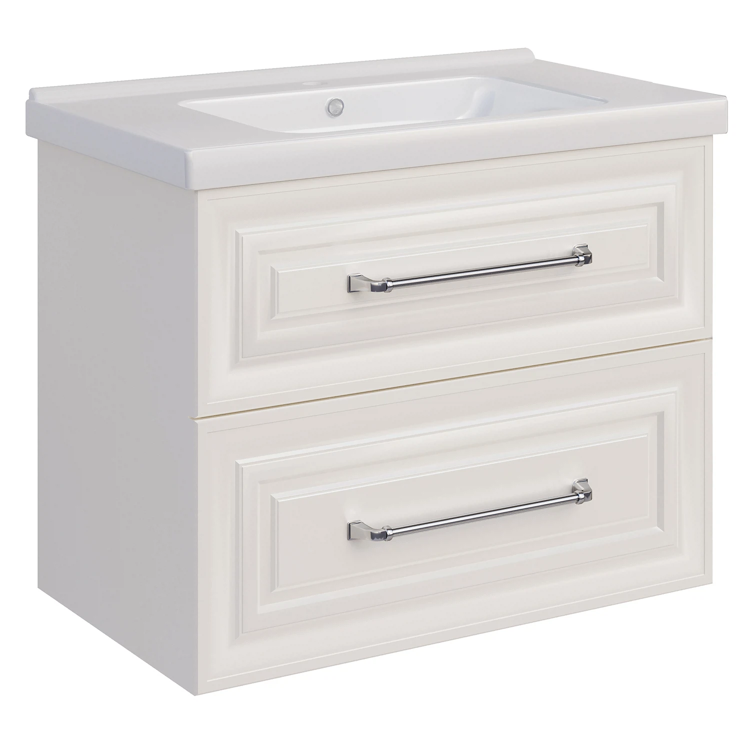 Изображение товара Подстолье ASB-Woodline Валенца 80 подвесное с раковиной и доводчиком в белом цвете