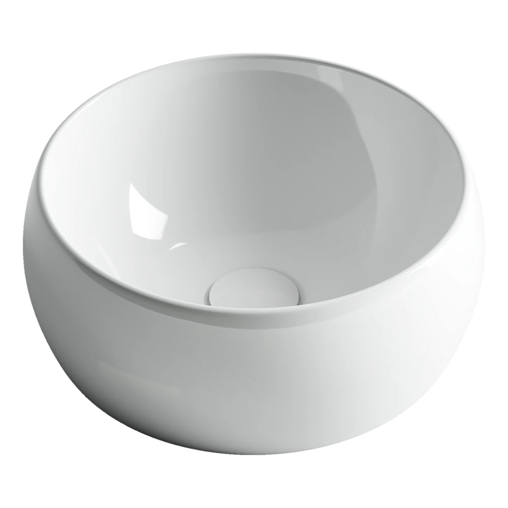 Изображение товара Умывальник чашa накладная круглая Element 395x395x155 мм белый фарфор