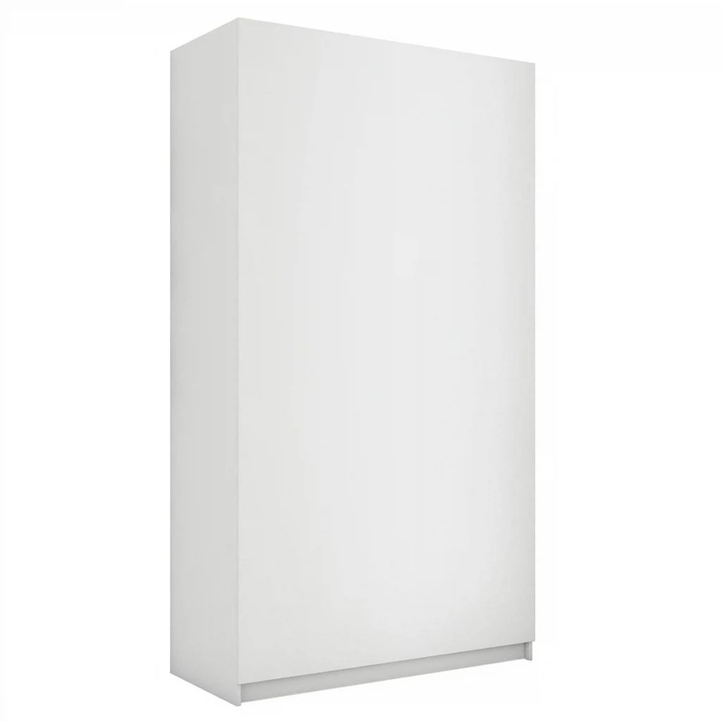 Изображение товара Распашной шкаф Локер 121х52.5х220 см белый из ЛДСП для спальни и прихожей