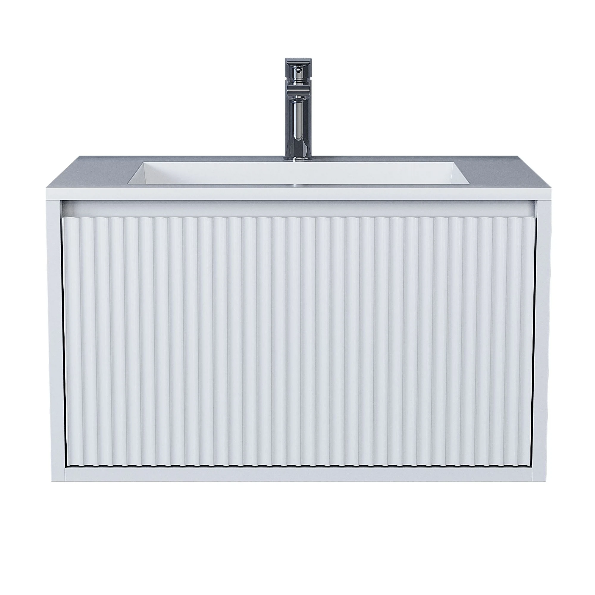 Изображение товара Подвесная тумба с раковиной Uperwood Next Premium 70х45 см белая современная мебель для ванной