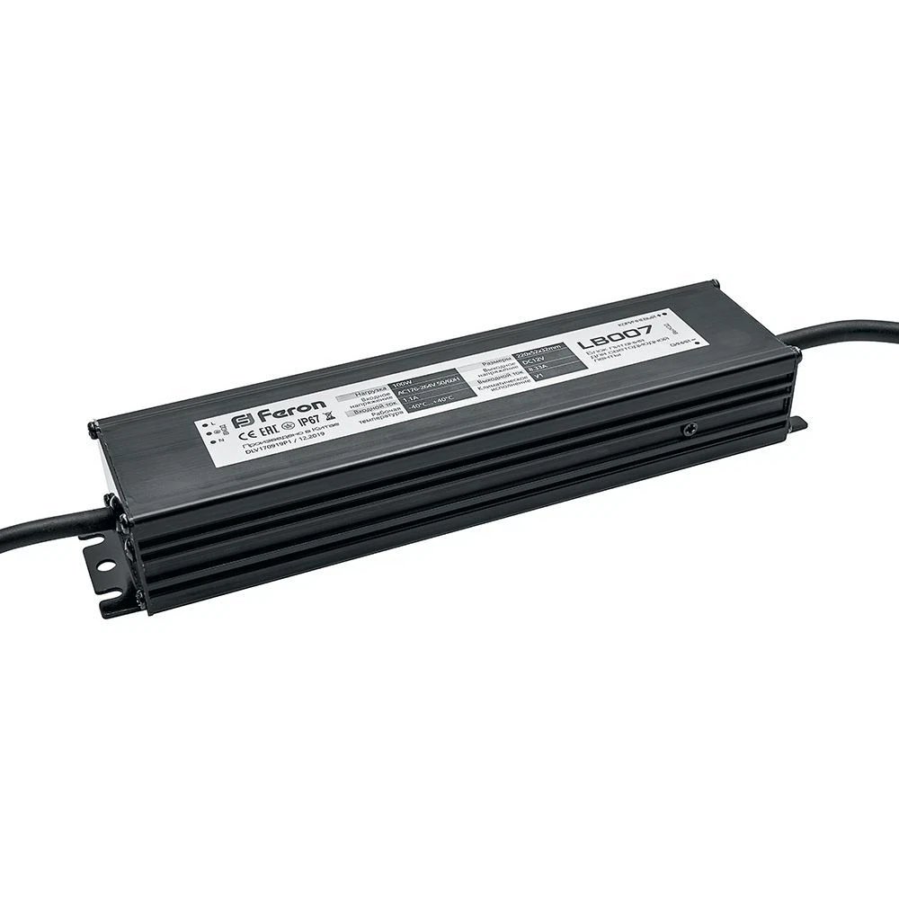 Изображение товара Трансформатор электронный для светодиодной ленты 100W 12V IP67 (драйвер), LB007 FERON Изображение товара Трансформатор электронный для светодиодной ленты 100W 12V IP67 (драйвер), LB007 FERON