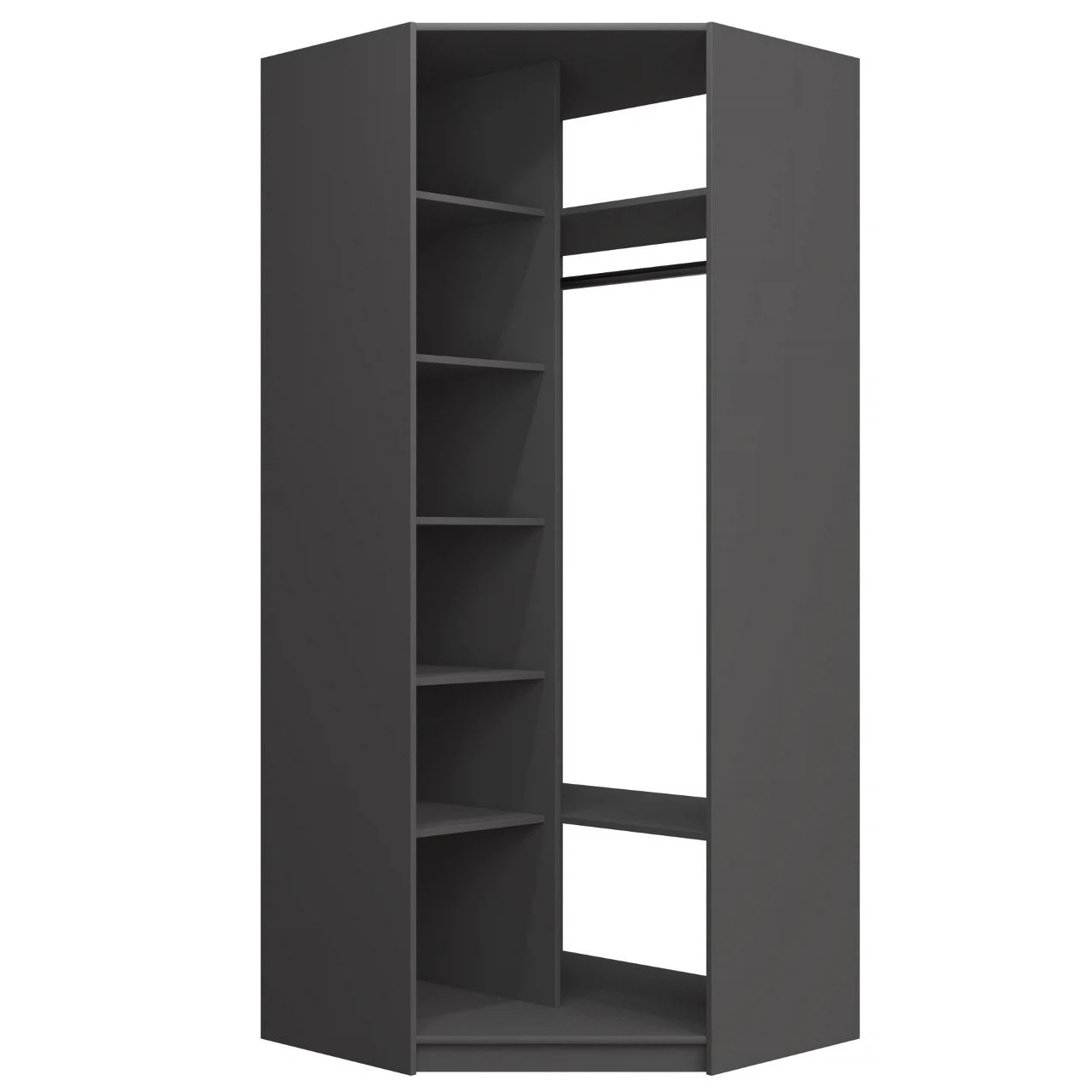 Изображение товара Модуль угловой с полкам, 95.5x95.5x220, Серый диамант (арт.: MOD_GAR_UG_DM)