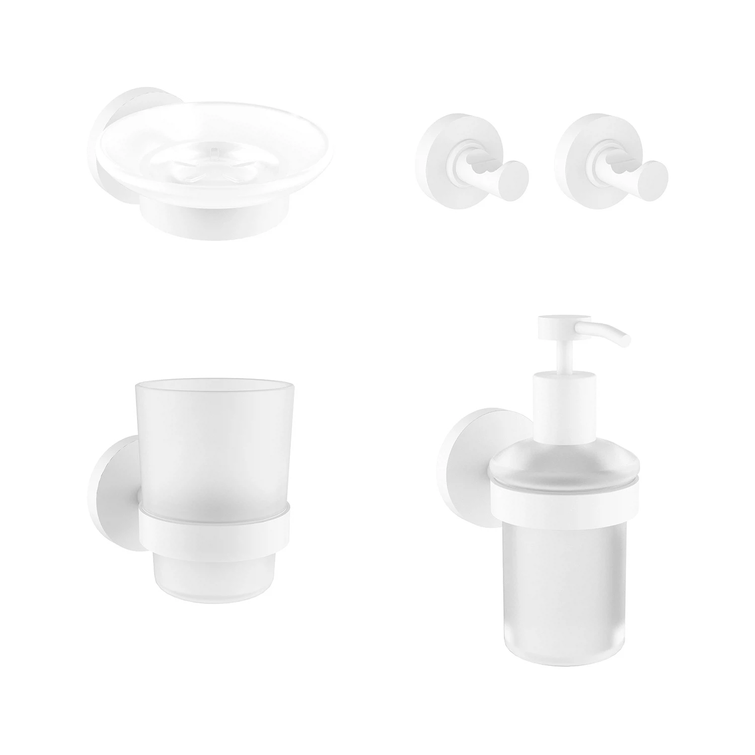 Изображение товара Набор аксессуаров для ванной комнаты Wellsee Finishing Touch белый, стекло, латунь; 182515002