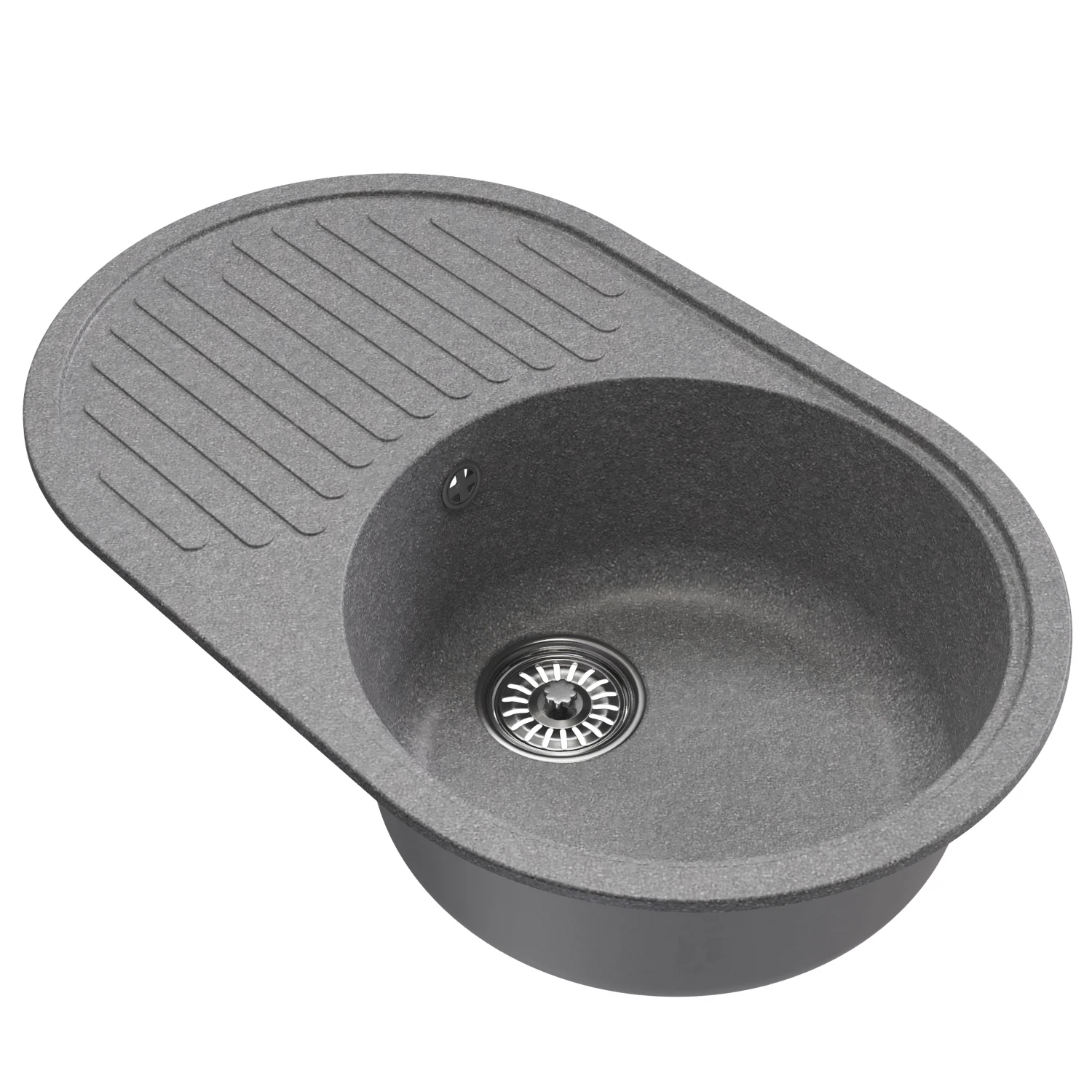 Изображение товара Мойка ML-GM16 овальная с крылом, графит (342), 730*460*180мм NEW
