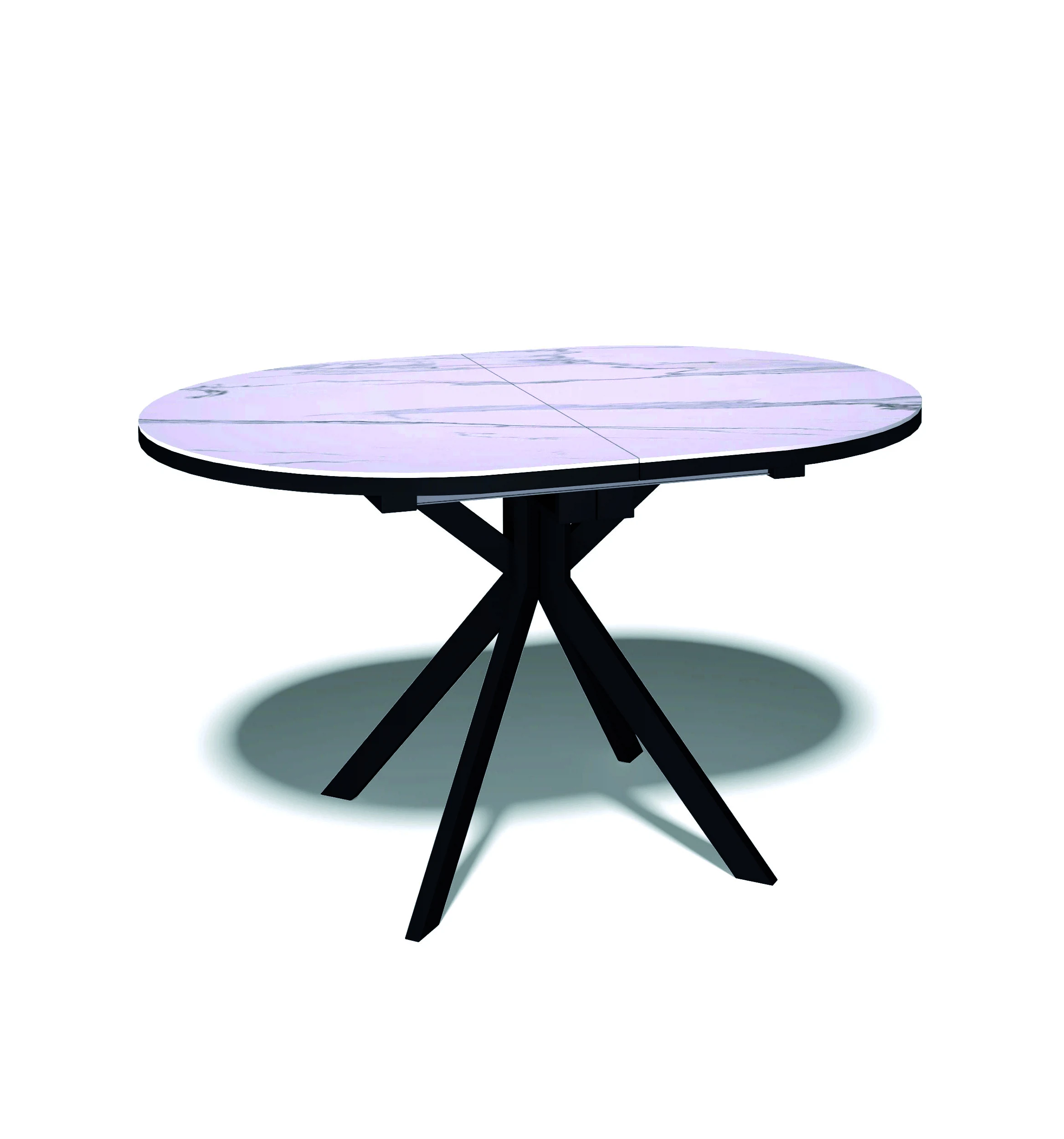 Изображение товара Стол Kenner DO1200 овальный керамогранит белый раскладной современный