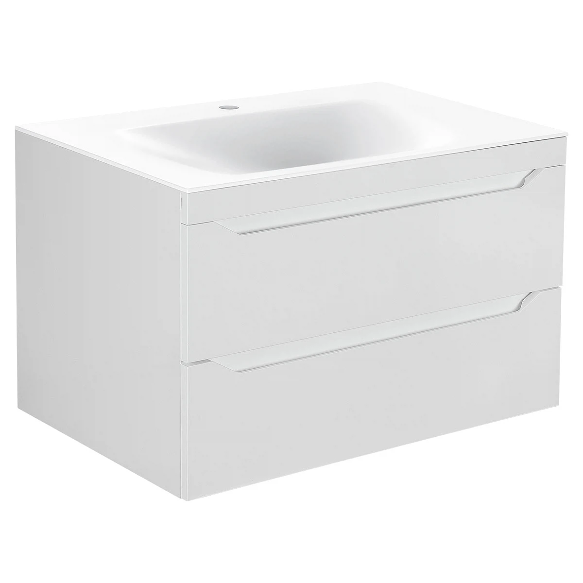 Изображение товара Подвесная тумба под раковину Vincea Fine 800 с ящиками soft close, белая
