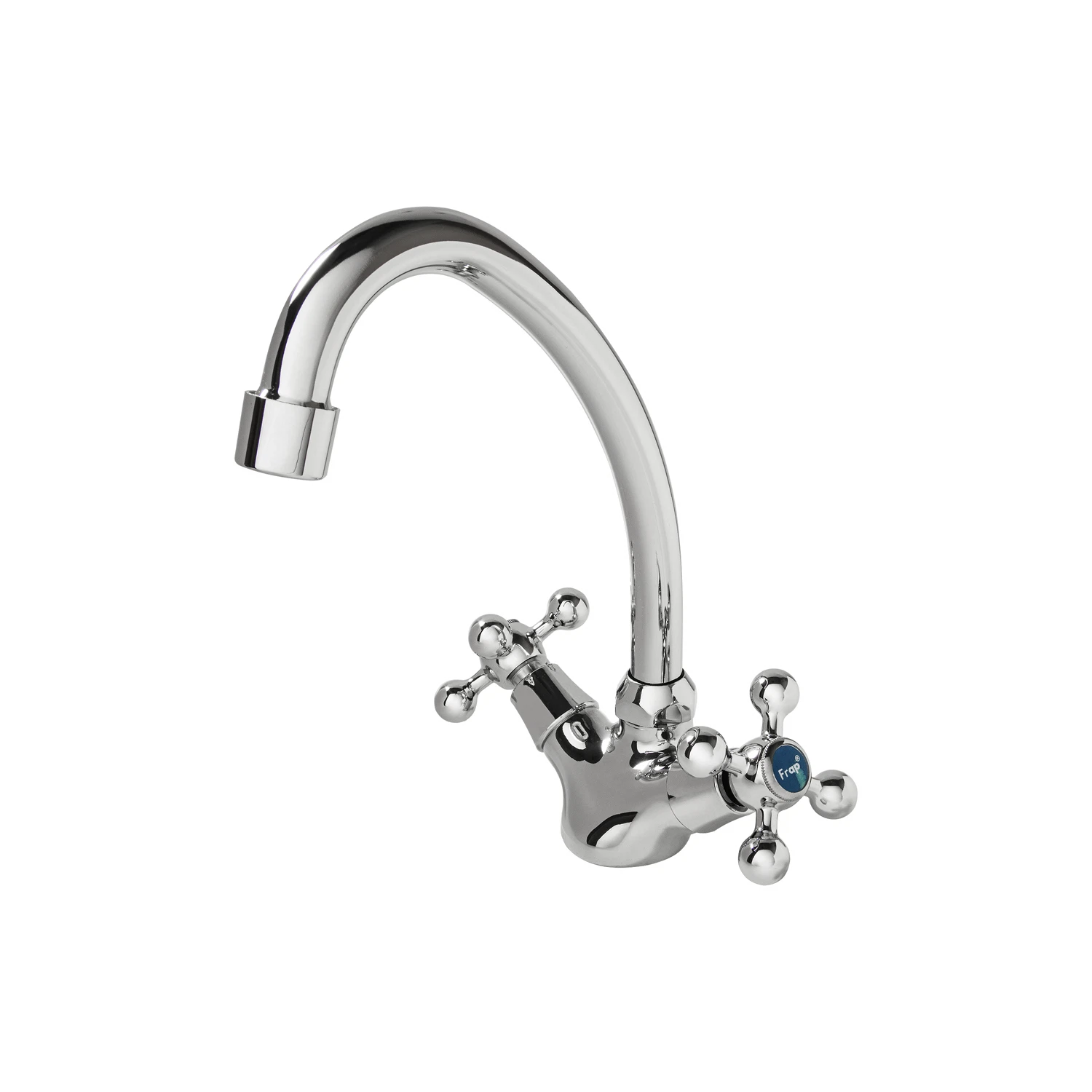 Изображение товара Вентильный смеситель для кухни Frap H19 хром с длинным изливом и вращающимся механизмом