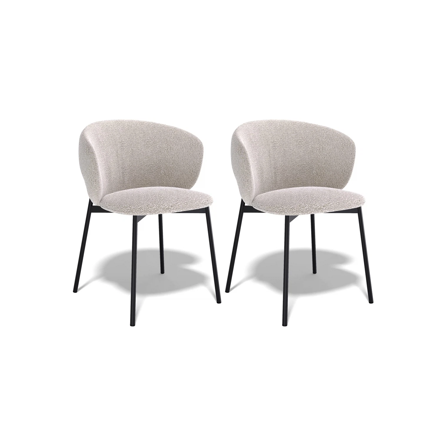 Изображение товара Комплект из 2 современных стульев Kenner 306SD, черный/бежевый, высокой прочности