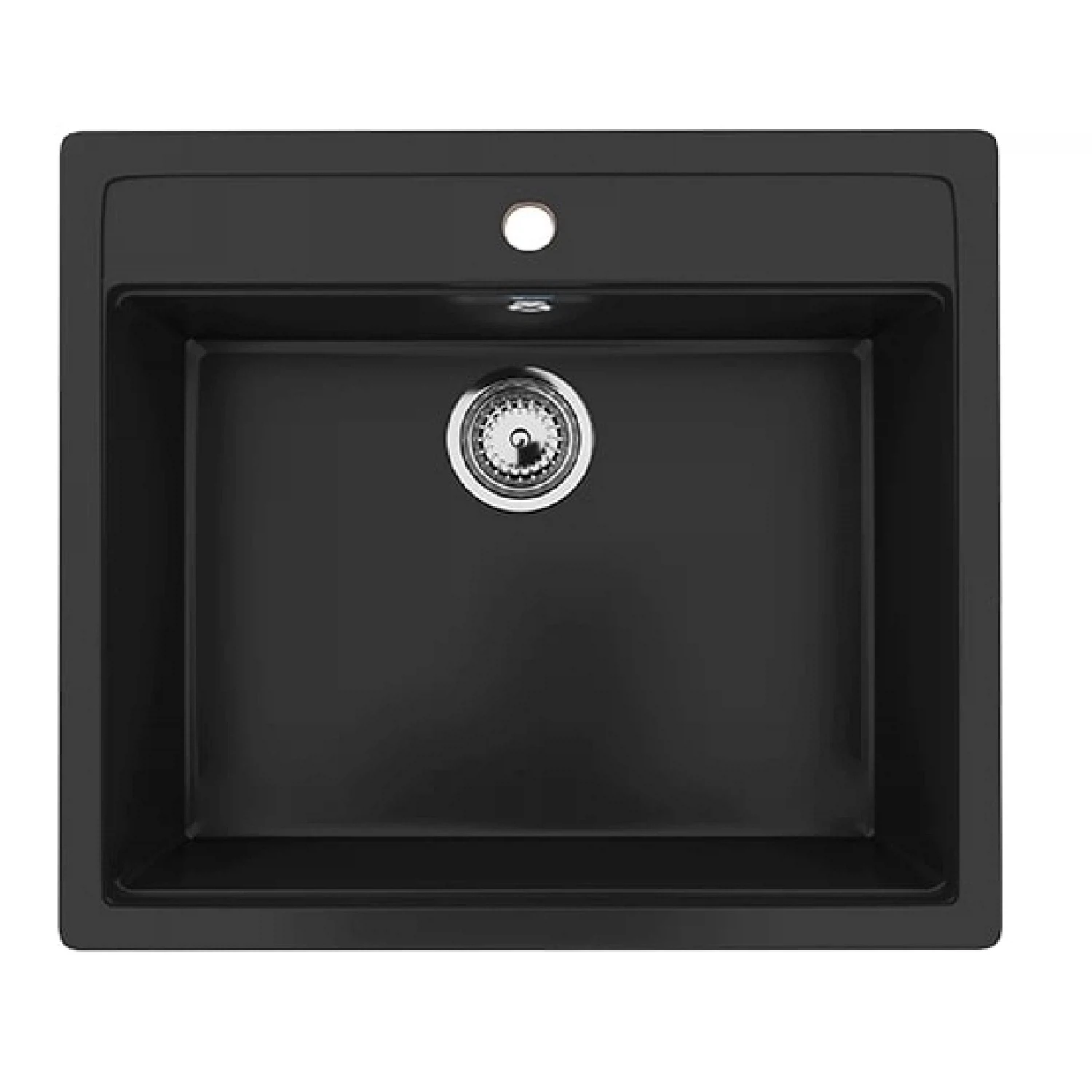 Изображение товара Кухонная мойка Ulgran U-104-344 из искусственного мрамора, черная, квадратная