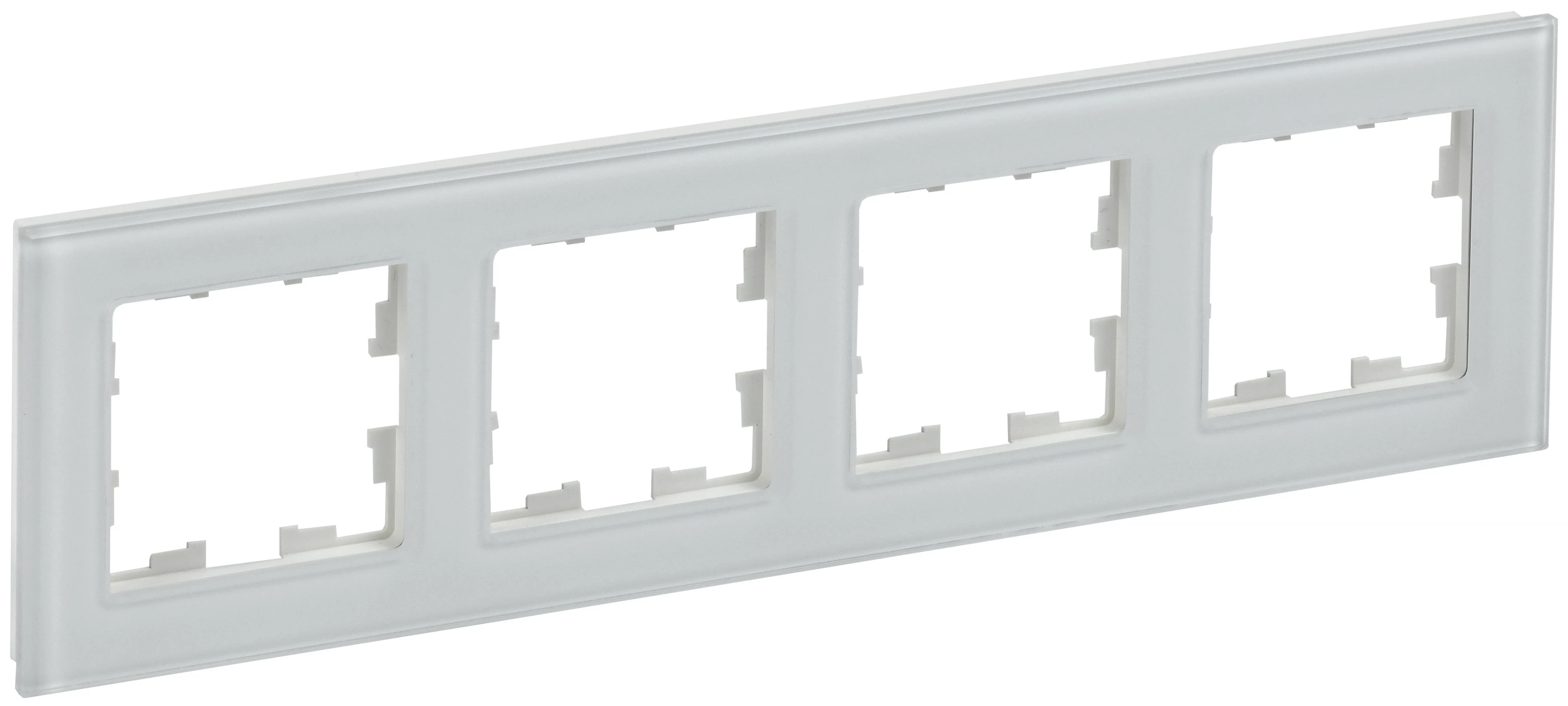 Изображение товара Рамка IEK BRITE DECOR Белый глянец стекло 4-м РУ-4-2-БрБ.