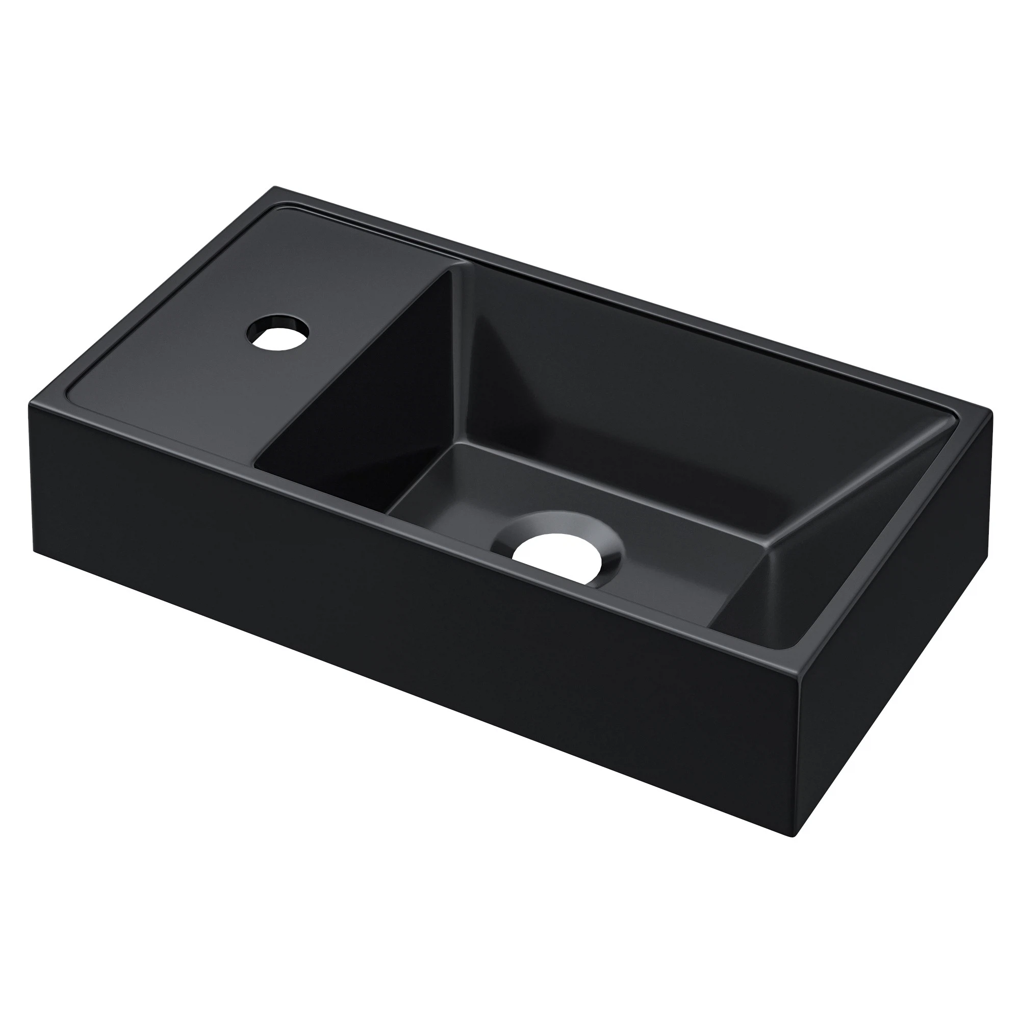 Изображение товара Раковина для ванной Uperwood Classic New 41x22,5 см черная глянцевая с накладкой
