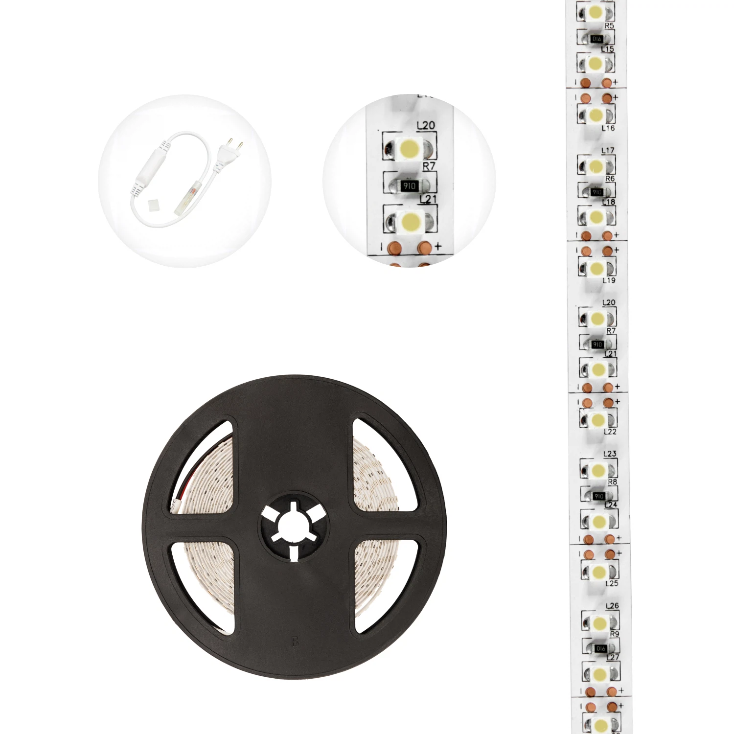 Изображение товара Лента светодиодная 12В SMD2835 120 LED/m 5м IP20 Холодный белый LAMPER