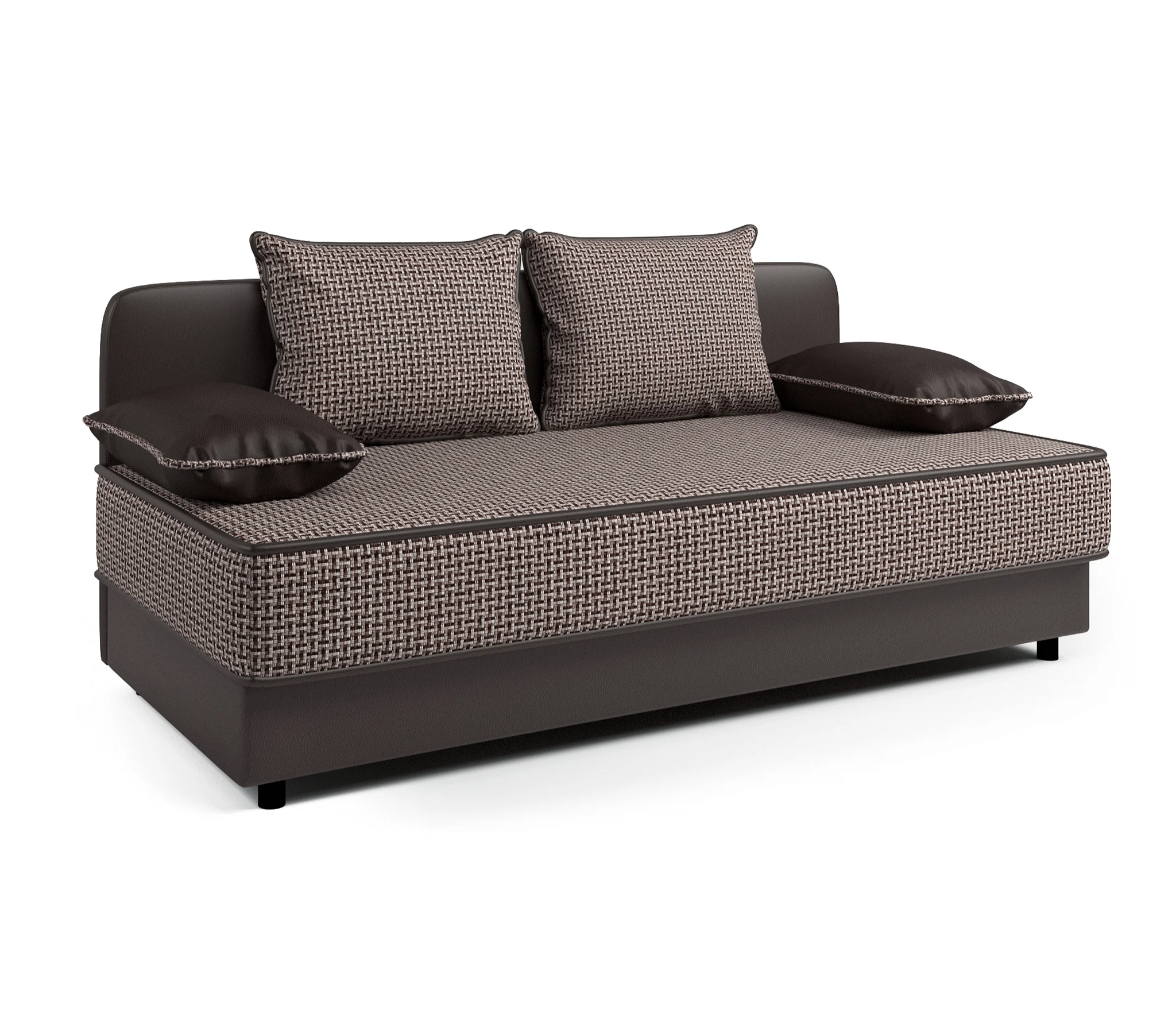 Изображение товара Кушетка Прима Корфу коричневый и экокожа шоколад 194 см Гамма