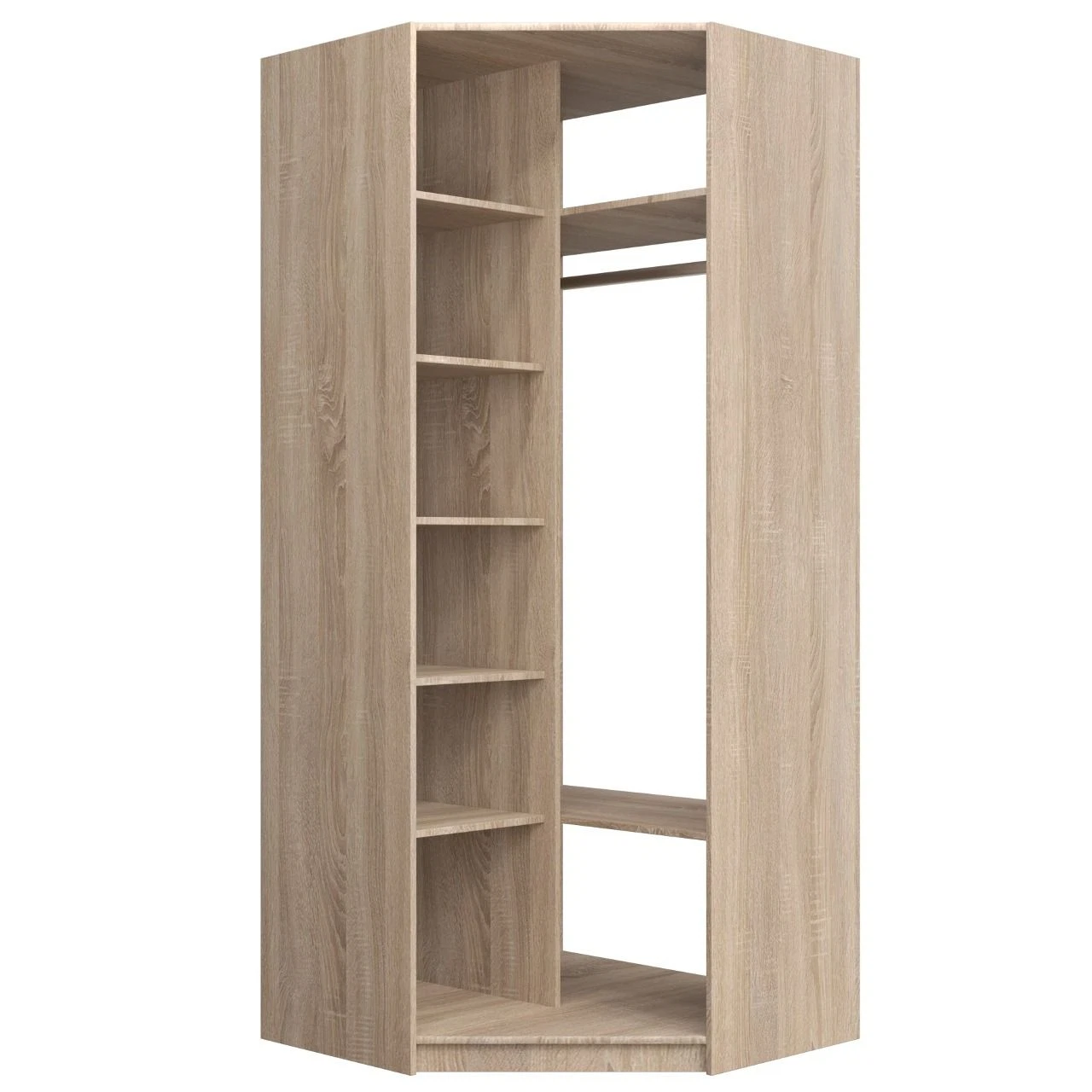 Изображение товара Угловой модуль с полками для гардеробной системы 95.5x95.5x220 см