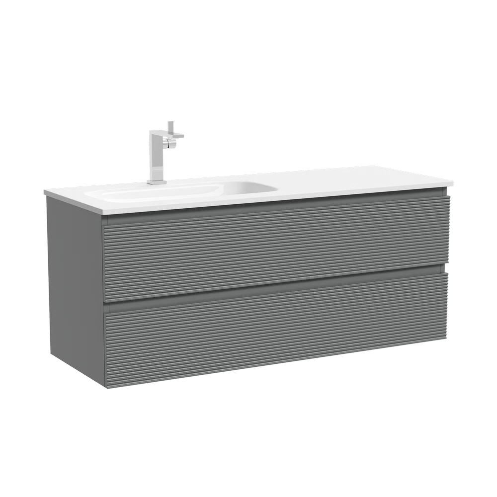 Изображение товара Тумба подвесная SANCOS Folk  левая 1195х445х500, c двумя ящиками оснащенными доводчиками, Ergraut soft, арт.FL120LES