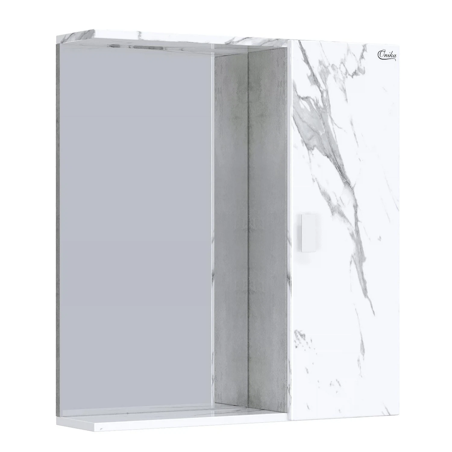 Изображение товара Зеркало-шкаф Onika Марбл 65 мрамор бетонный универсальный в ванную