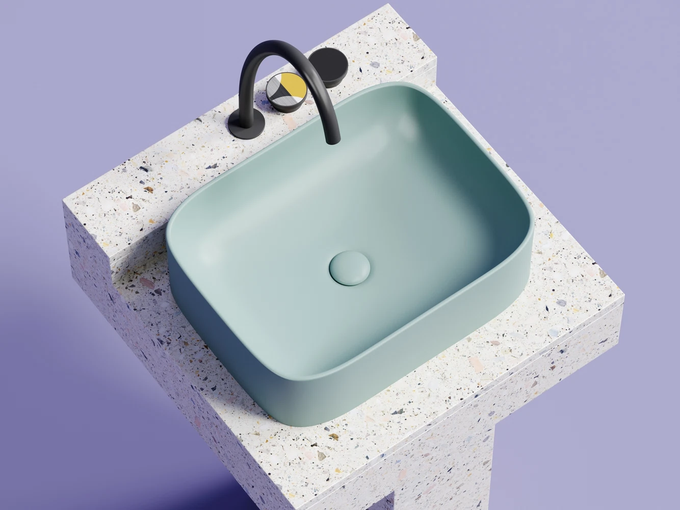 Изображение товара Умывальник накладной прямоугольный Element 505x380x150мм Зеленый матовый