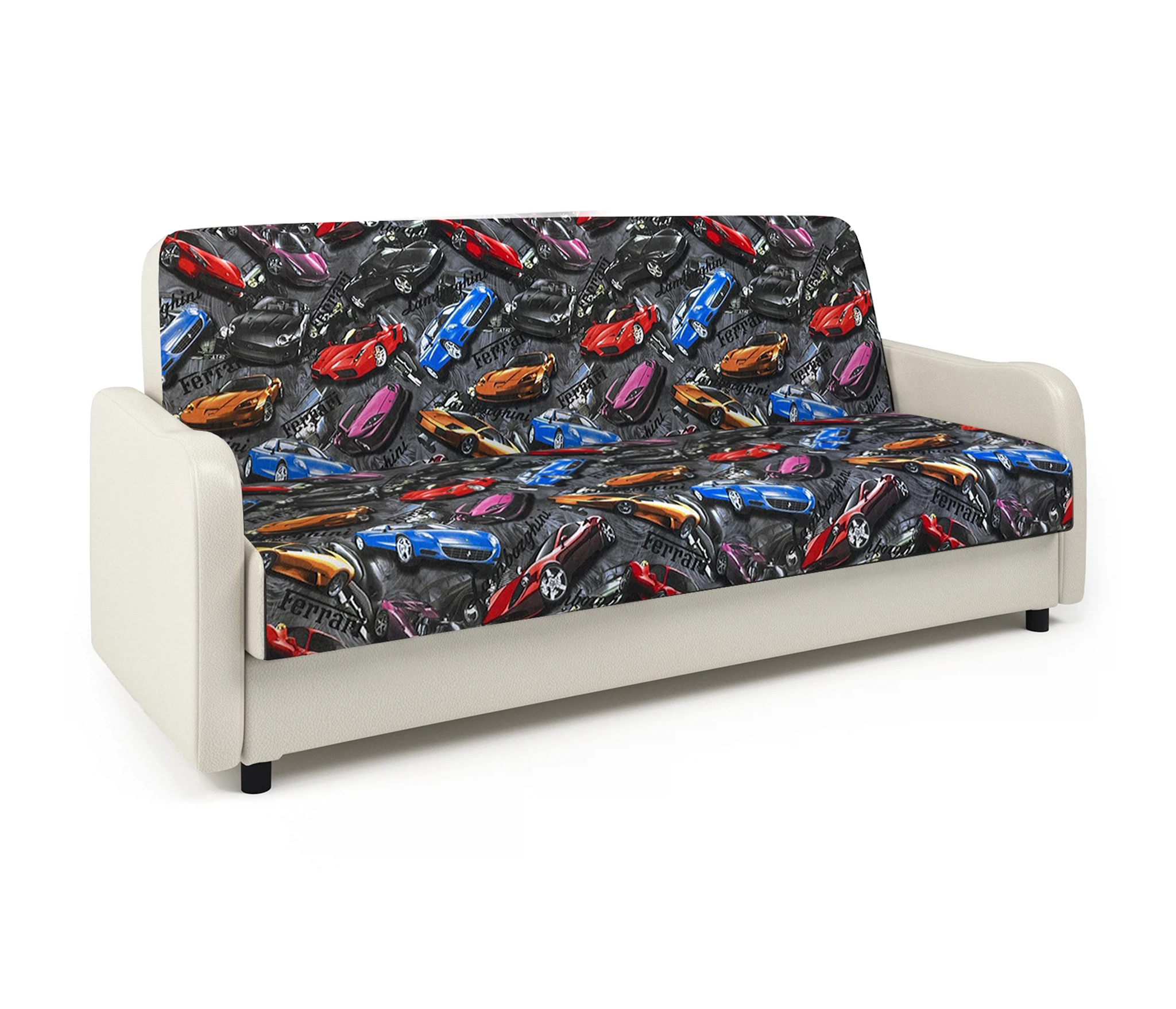 Изображение товара Диван-книжка Лига М Машинки и экокожа беж - Комфорт и стиль