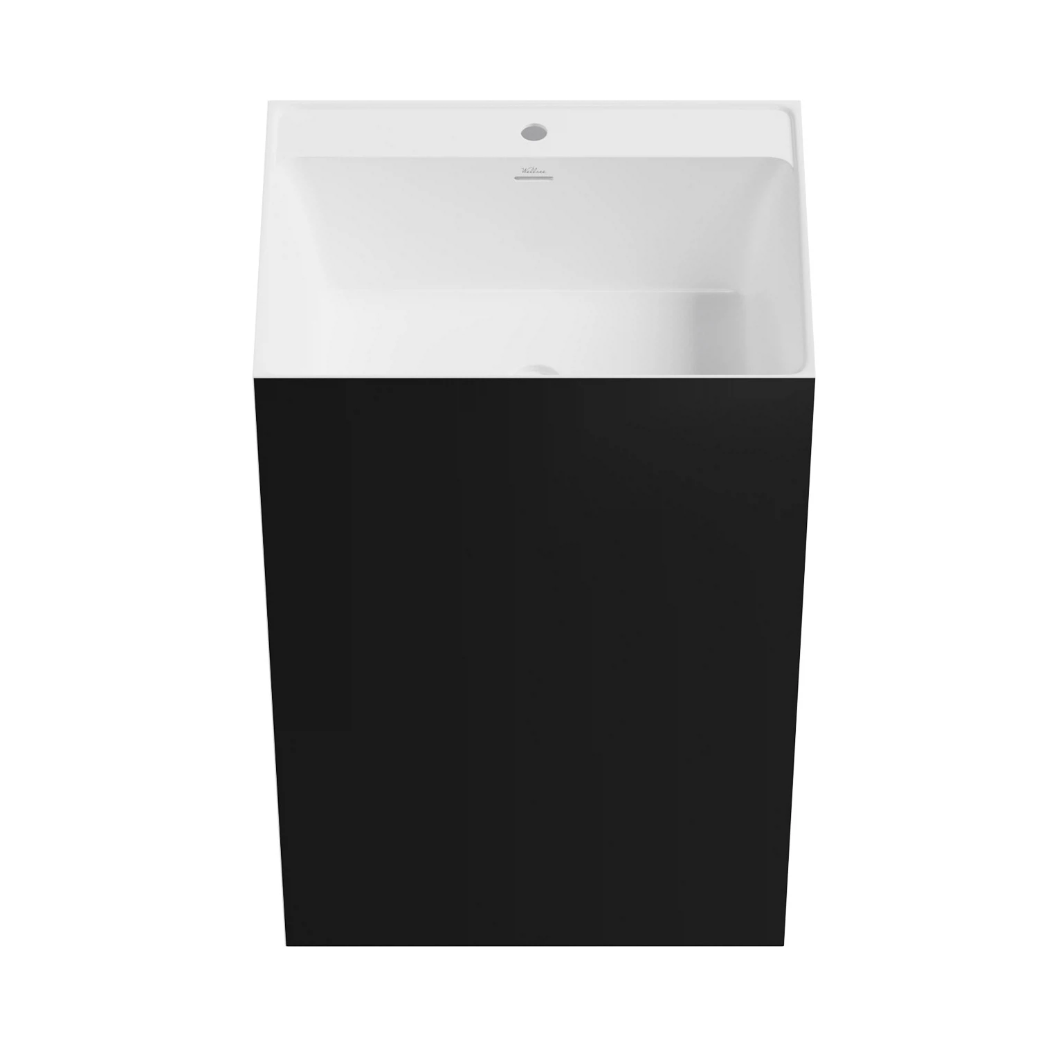 Изображение товара Напольная раковина для ванной Wellsee Doux черная 70х50х85 см акрил монолитная