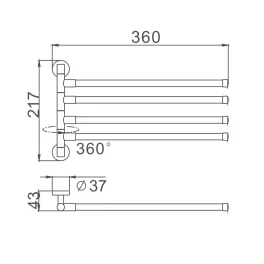 Полотенцедержатель D-Lin D255100, хром