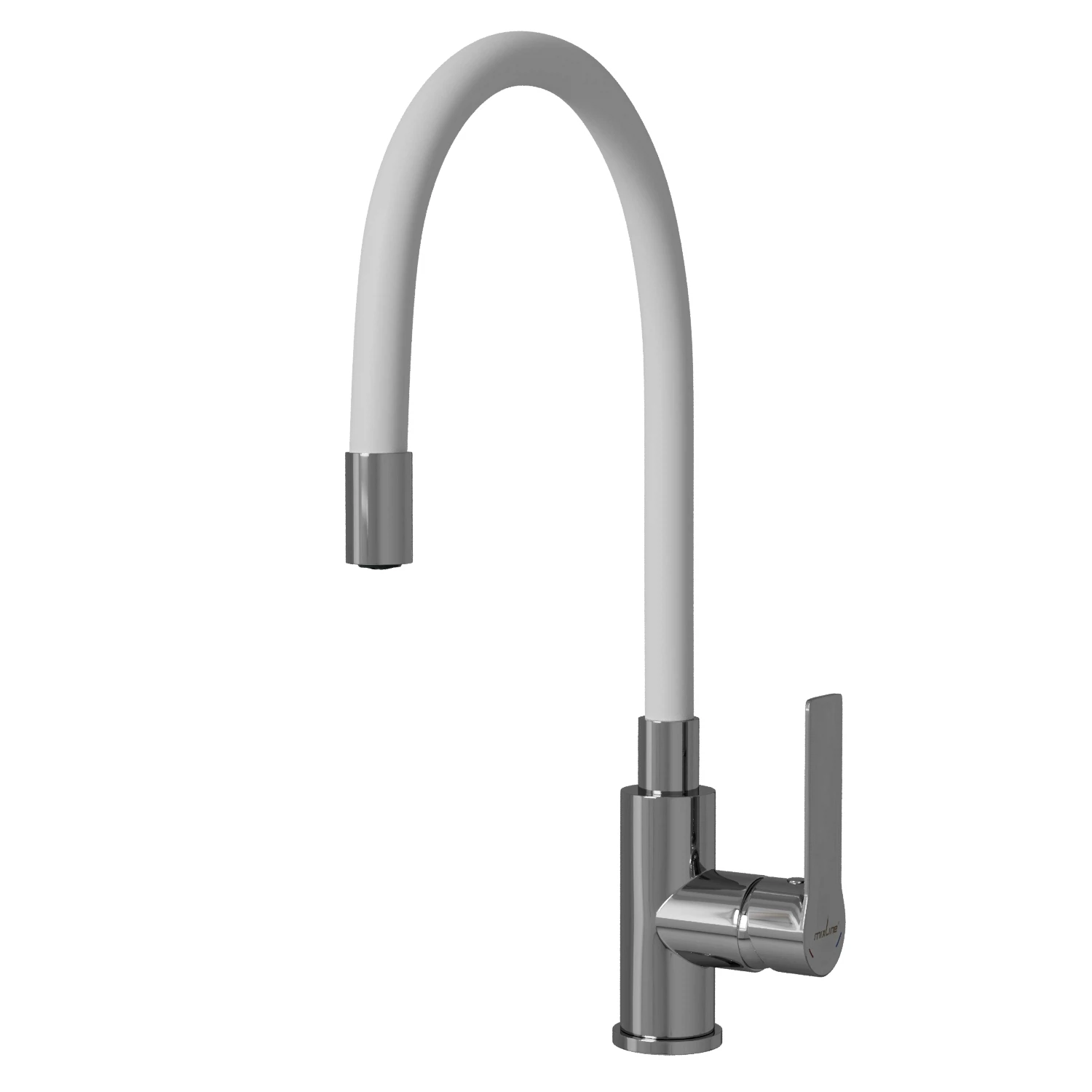 Изображение товара Рычажный смеситель для кухни Mixline ML35-098 белый с поворотным изливом