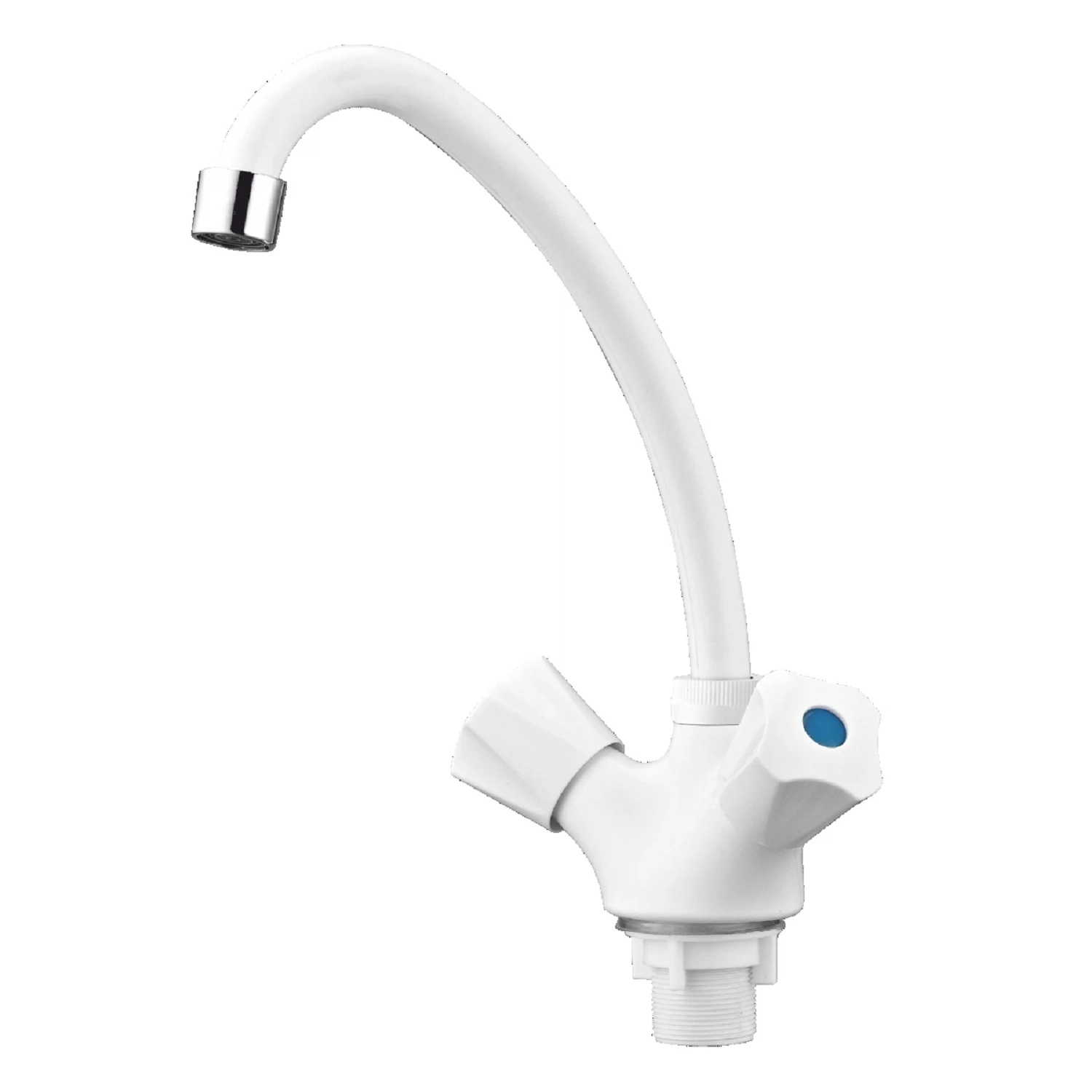 Изображение товара Смеситель для кухни с высоким изливом из пластика, белый, PL4-271F