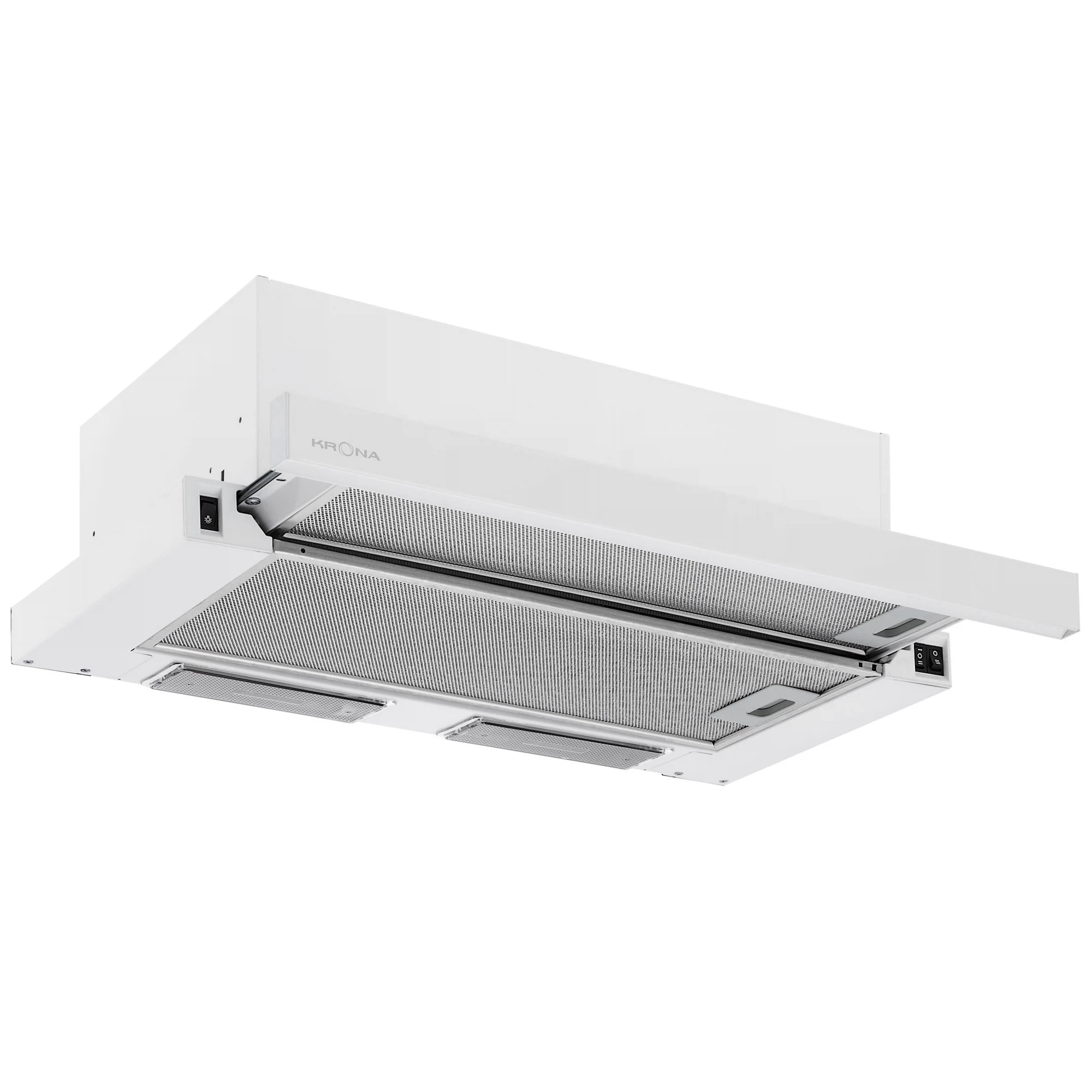 Изображение товара Вытяжка кухонная KRONA VENDY 600 WHITE встраиваемая 60 см с функцией Slide Stop