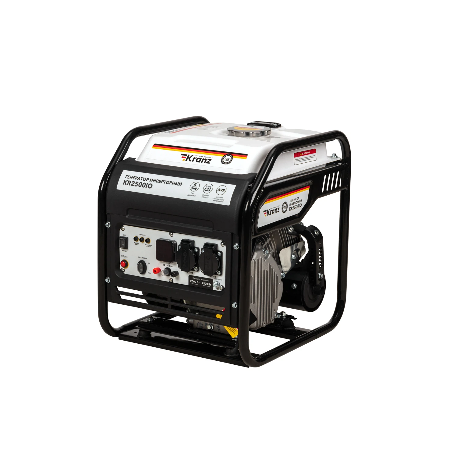 Изображение товара Инверторный генератор KR2500IO 2,5 кВт, ручной старт, низкий шум