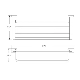 Полка для полотенец Shevanik SG5608, хром, 62 см