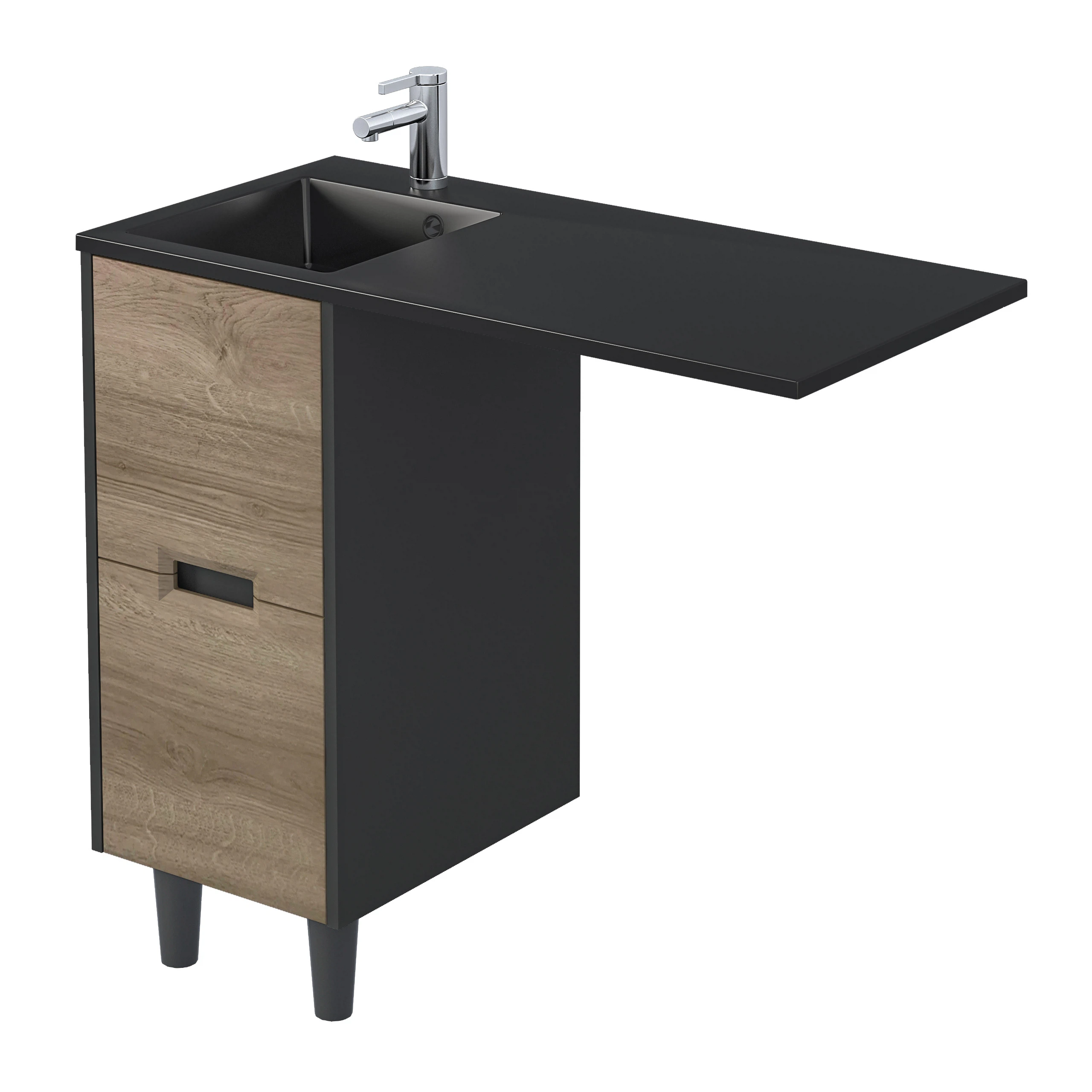 Изображение товара Тумба под раковину и стиральную машину Maid 38Н(100) антрацит/орех европейский