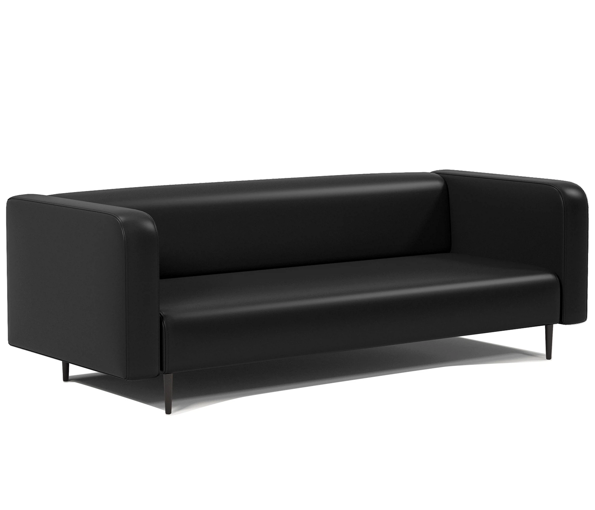 Изображение товара Офисный диван 3-х местный Акцент экокожа черный 184x78x67 см